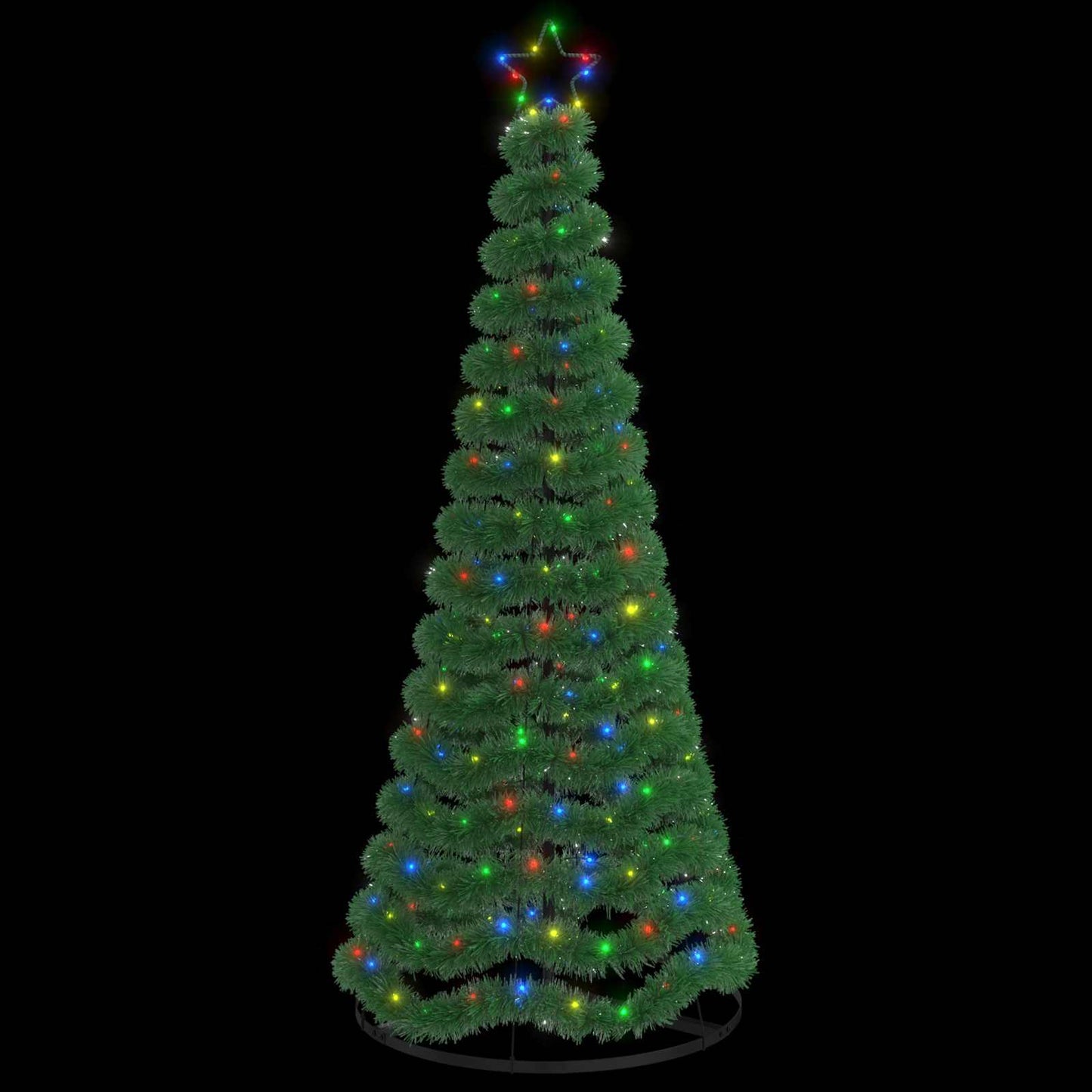 vidaXL Χριστουγεννιάτικο δέντρο με tinsel, LED και βάση EKENAS 180 εκ.