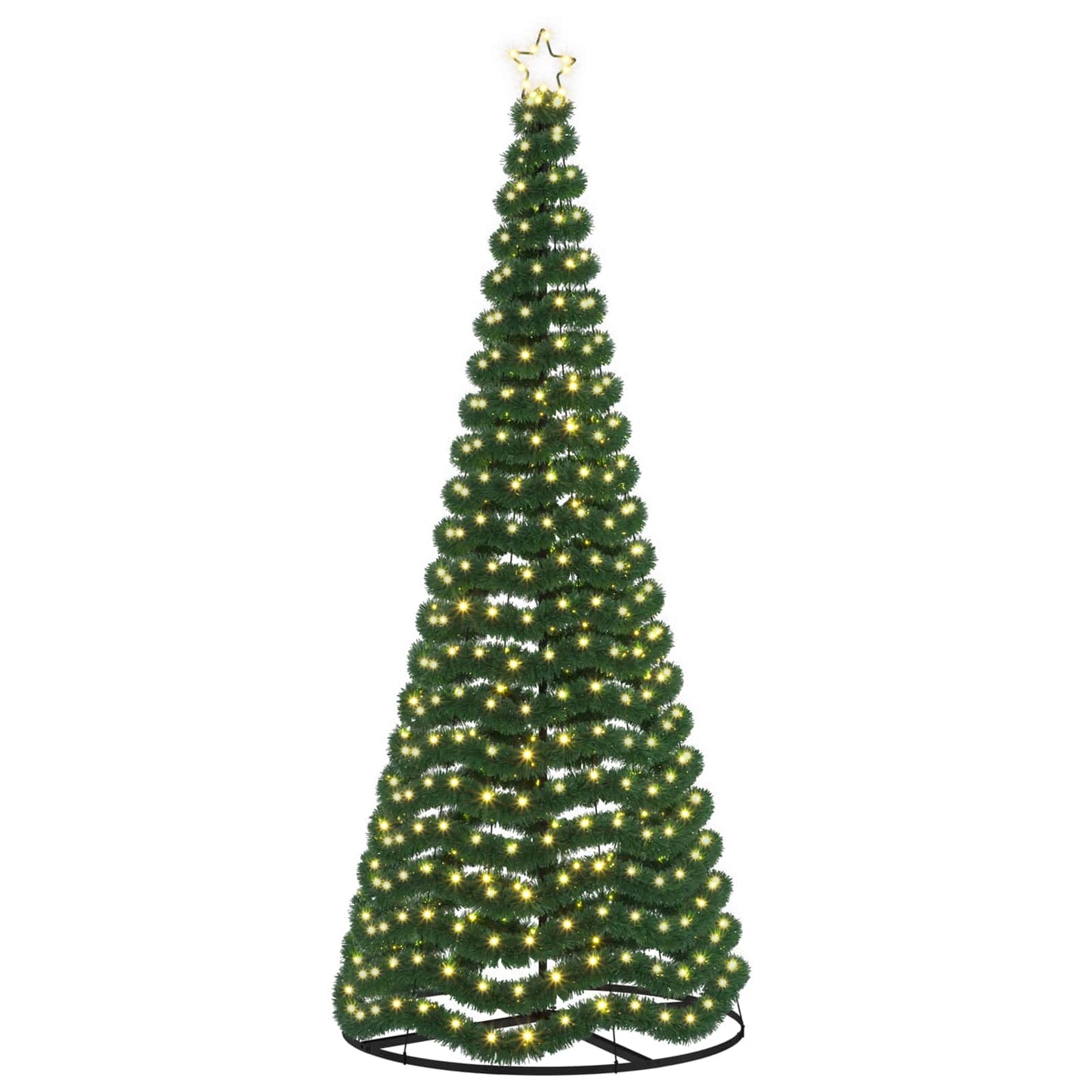 vidaXL Χριστουγεννιάτικο δέντρο με tinsel, LED και βάση EKENAS 250 εκ.