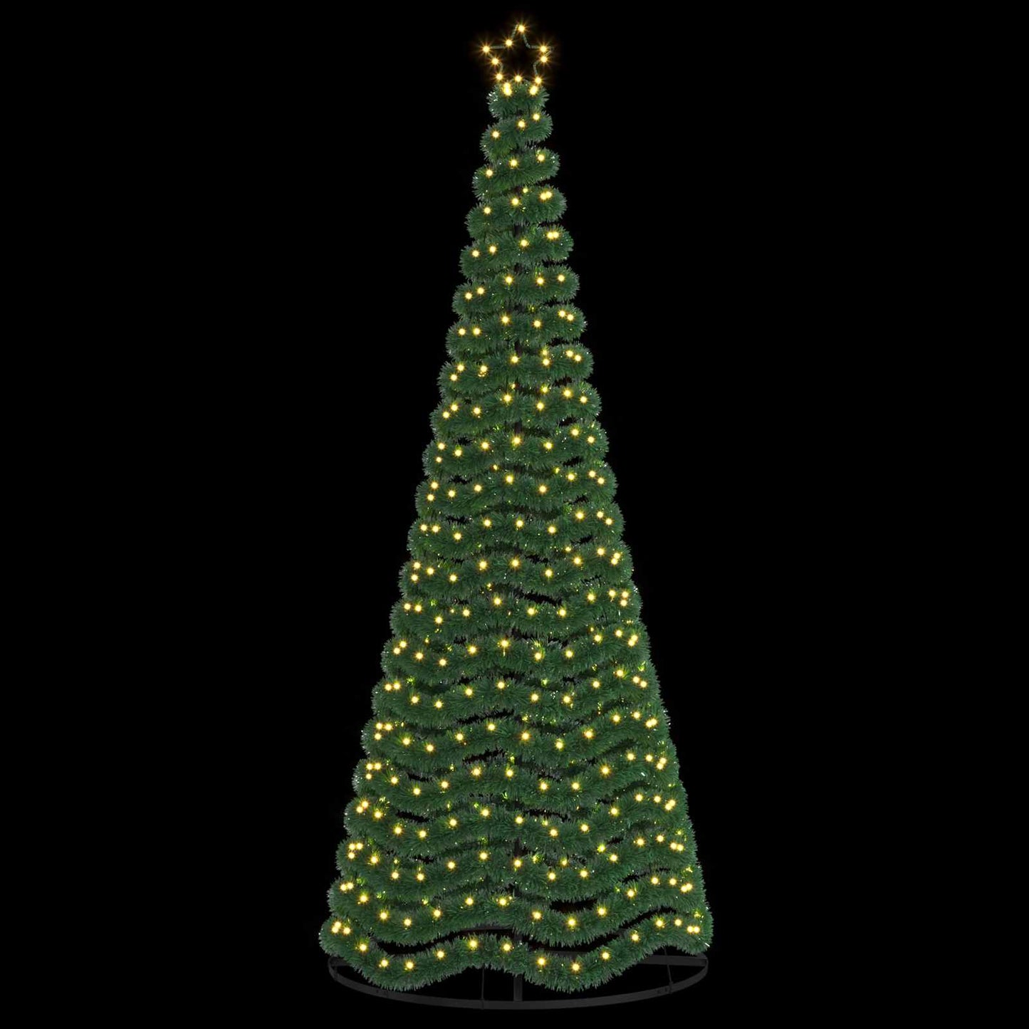 vidaXL Χριστουγεννιάτικο δέντρο με tinsel, LED και βάση EKENAS 250 εκ.
