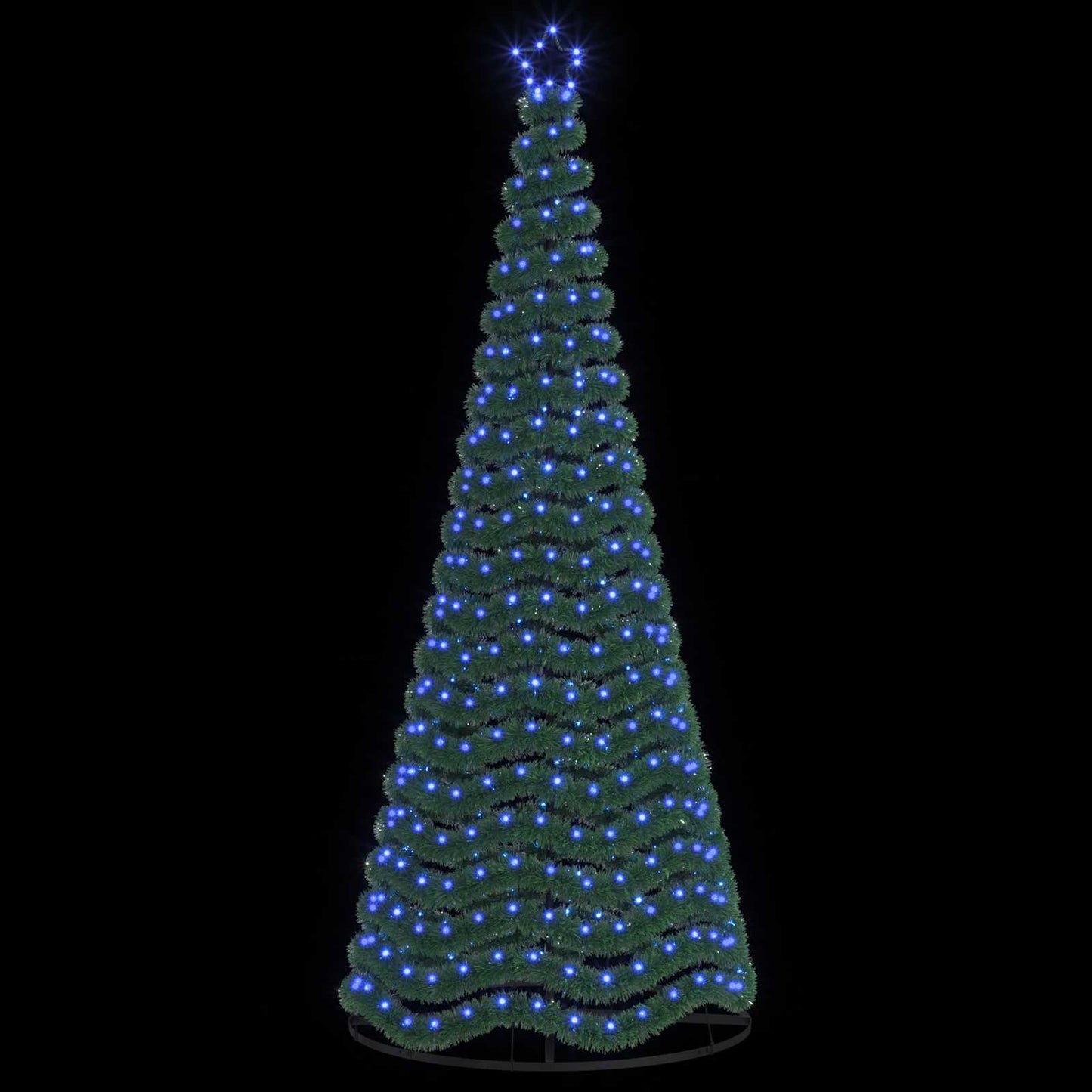 vidaXL Χριστουγεννιάτικο δέντρο με tinsel, LED και βάση EKENAS 250 εκ.