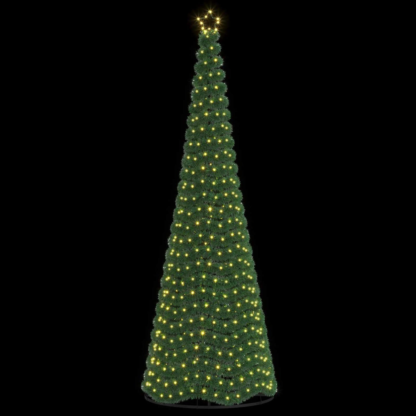 vidaXL Χριστουγεννιάτικο δέντρο με tinsel, LED και βάση EKENAS 300 εκ.