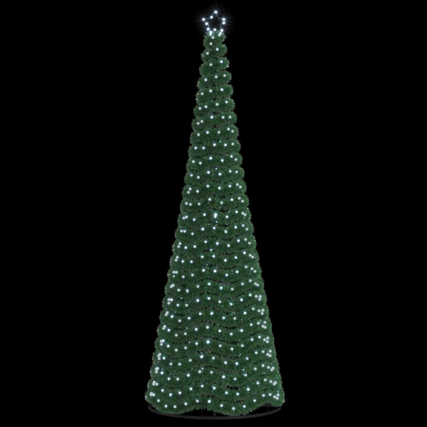 vidaXL Χριστουγεννιάτικο δέντρο με tinsel, LED και βάση EKENAS 300 εκ.