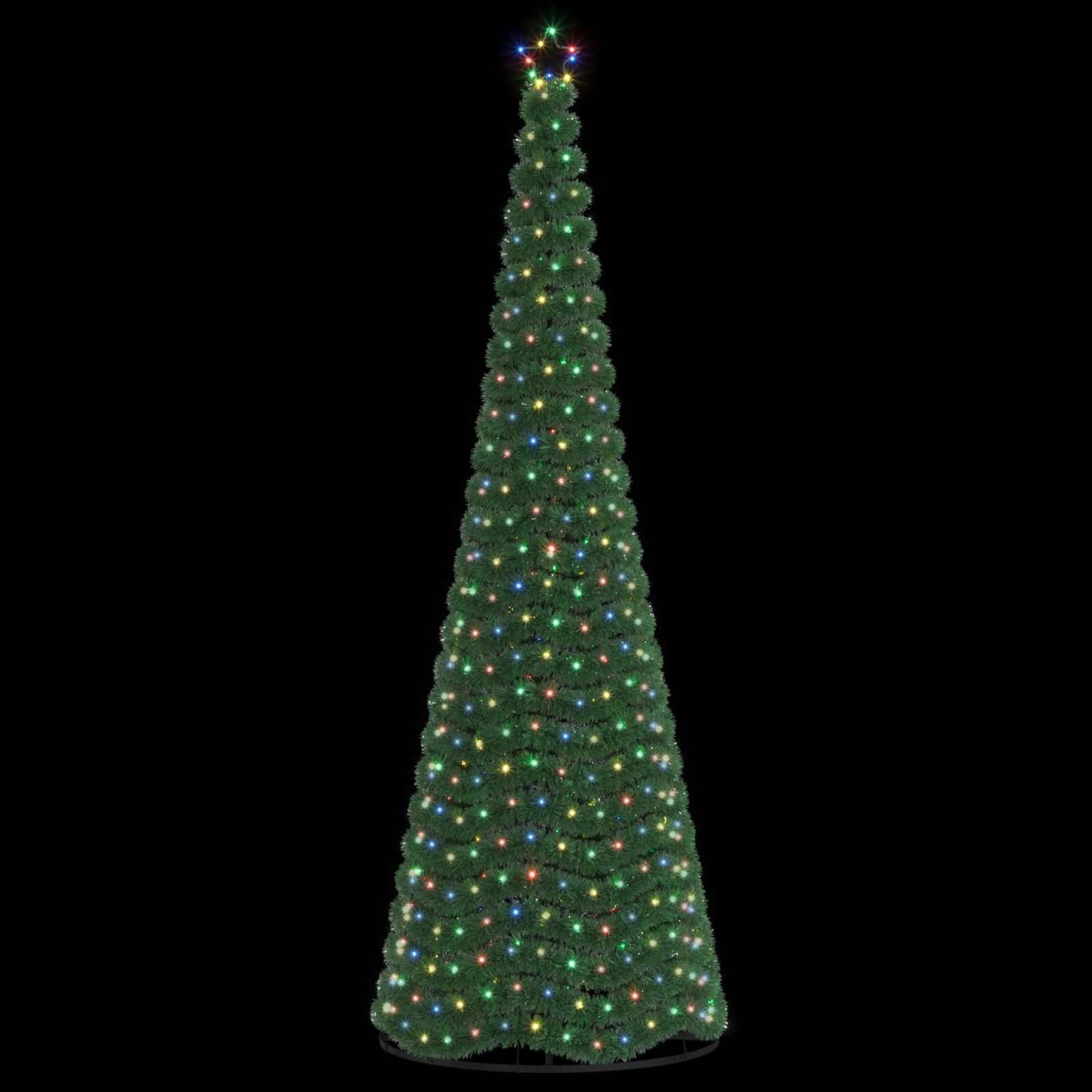 vidaXL Χριστουγεννιάτικο δέντρο με tinsel, LED και βάση EKENAS 300 εκ.