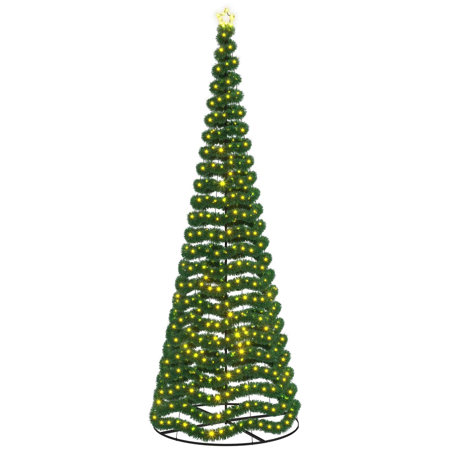 vidaXL Χριστουγεννιάτικο δέντρο με tinsel, LED και βάση EKENAS 400 εκ.