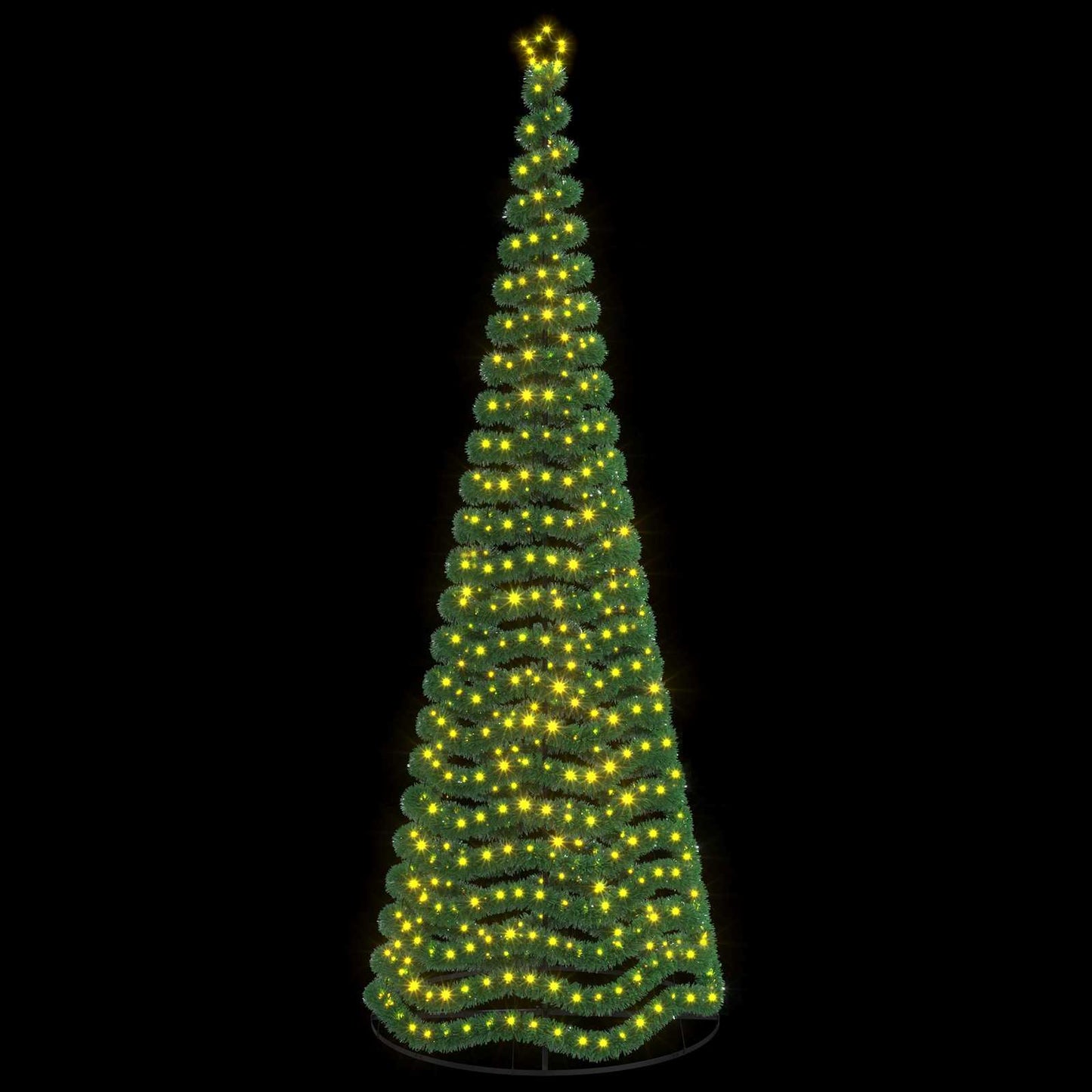 vidaXL Χριστουγεννιάτικο δέντρο με tinsel, LED και βάση EKENAS 400 εκ.