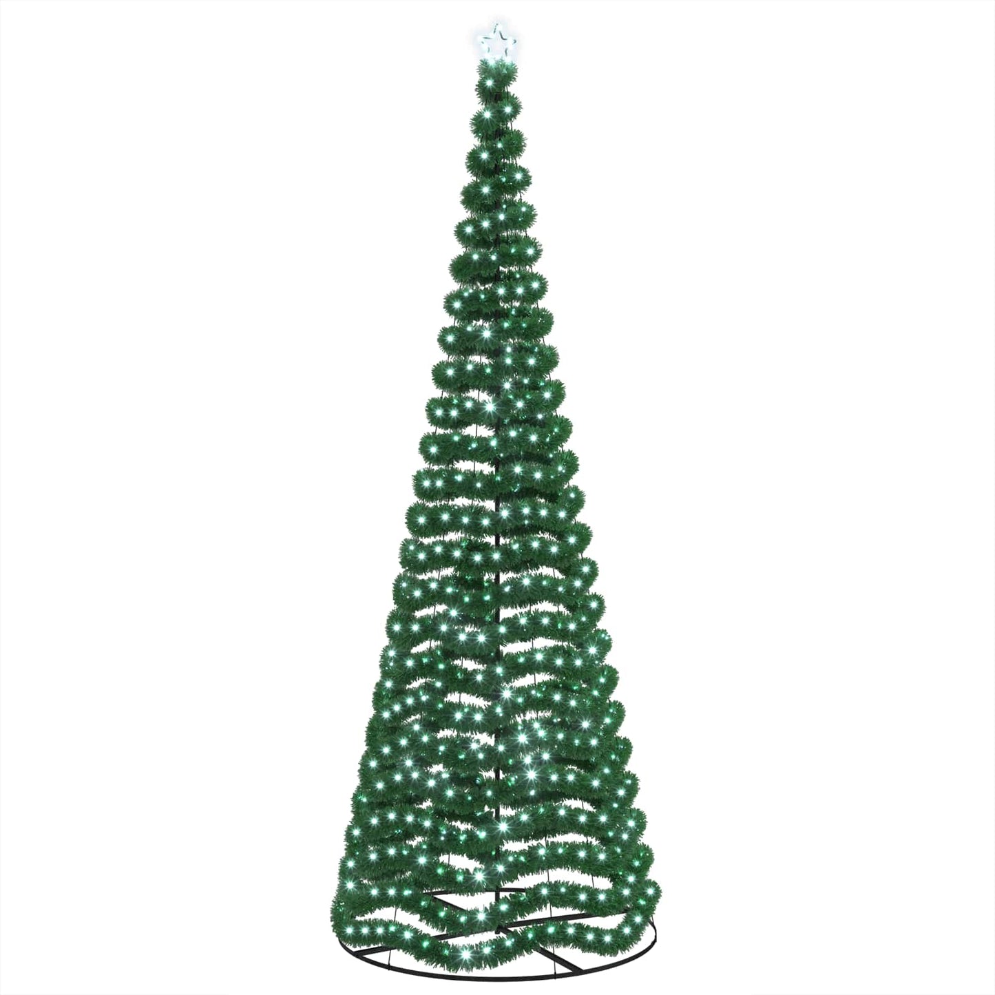 vidaXL Χριστουγεννιάτικο δέντρο με tinsel, LED και βάση EKENAS 400 εκ.