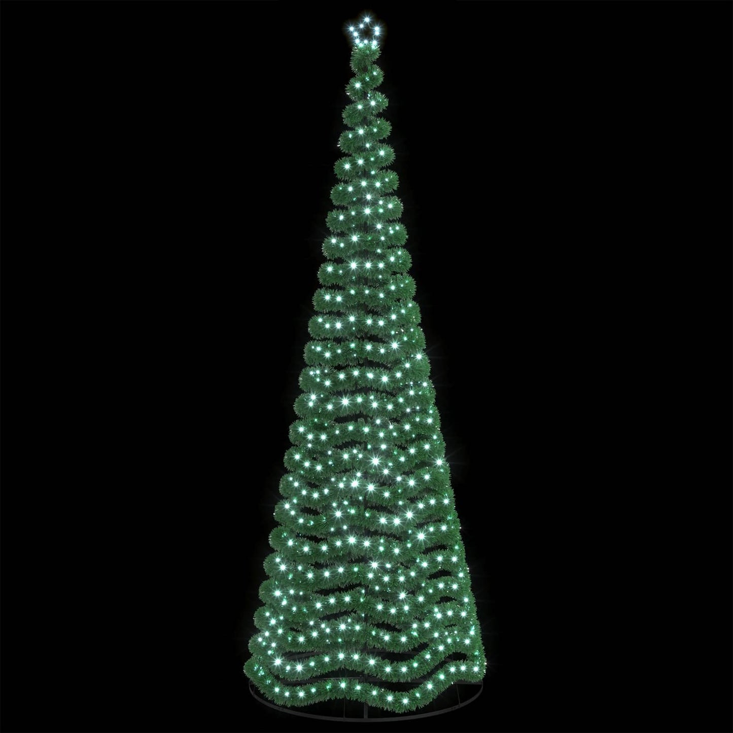 vidaXL Χριστουγεννιάτικο δέντρο με tinsel, LED και βάση EKENAS 400 εκ.