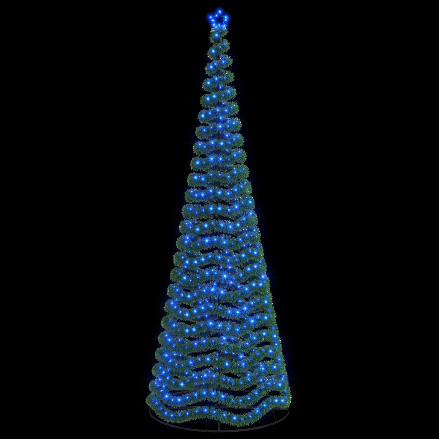 vidaXL Χριστουγεννιάτικο δέντρο με tinsel, LED και βάση EKENAS 400 εκ.