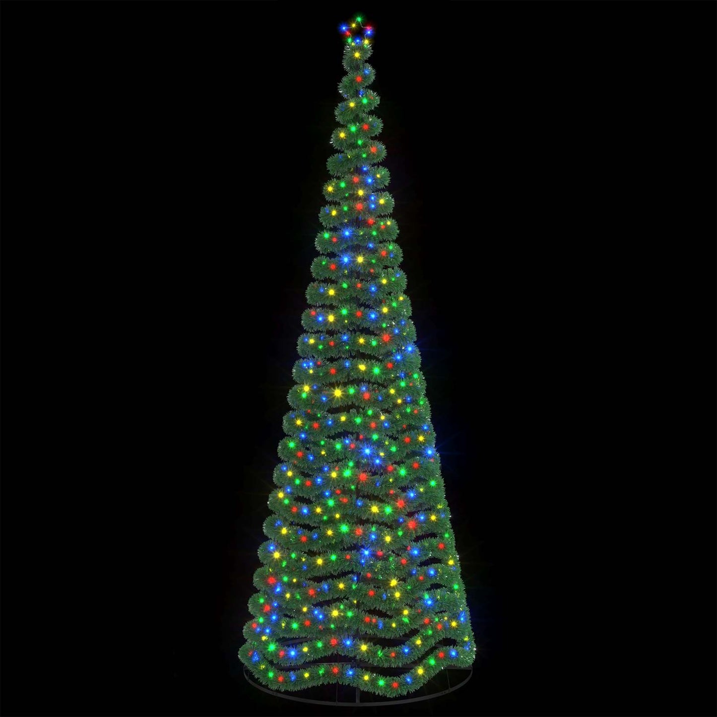 vidaXL Χριστουγεννιάτικο δέντρο με tinsel, LED και βάση EKENAS 400 εκ.