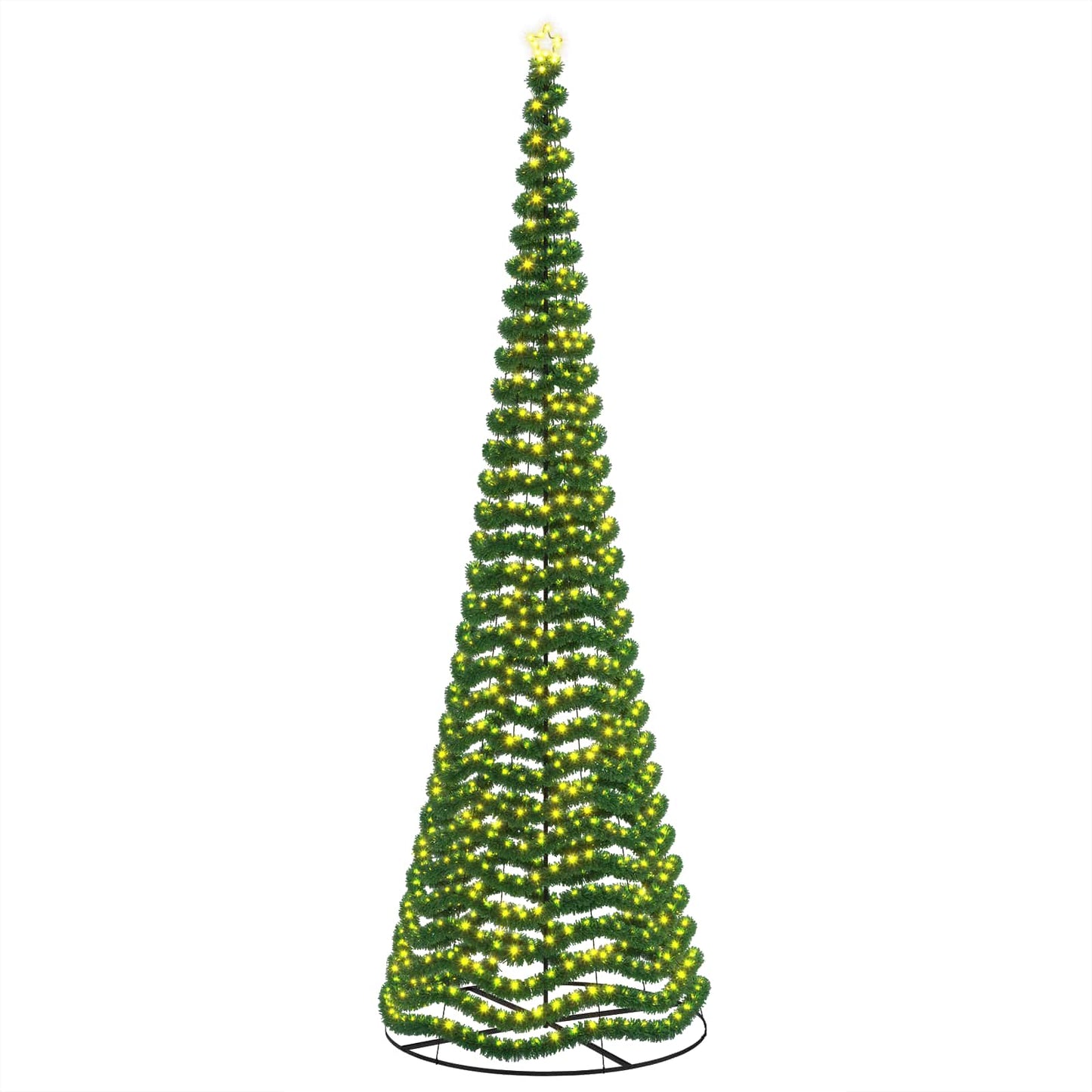 vidaXL Χριστουγεννιάτικο δέντρο με tinsel, LED και βάση EKENAS 500 εκ.
