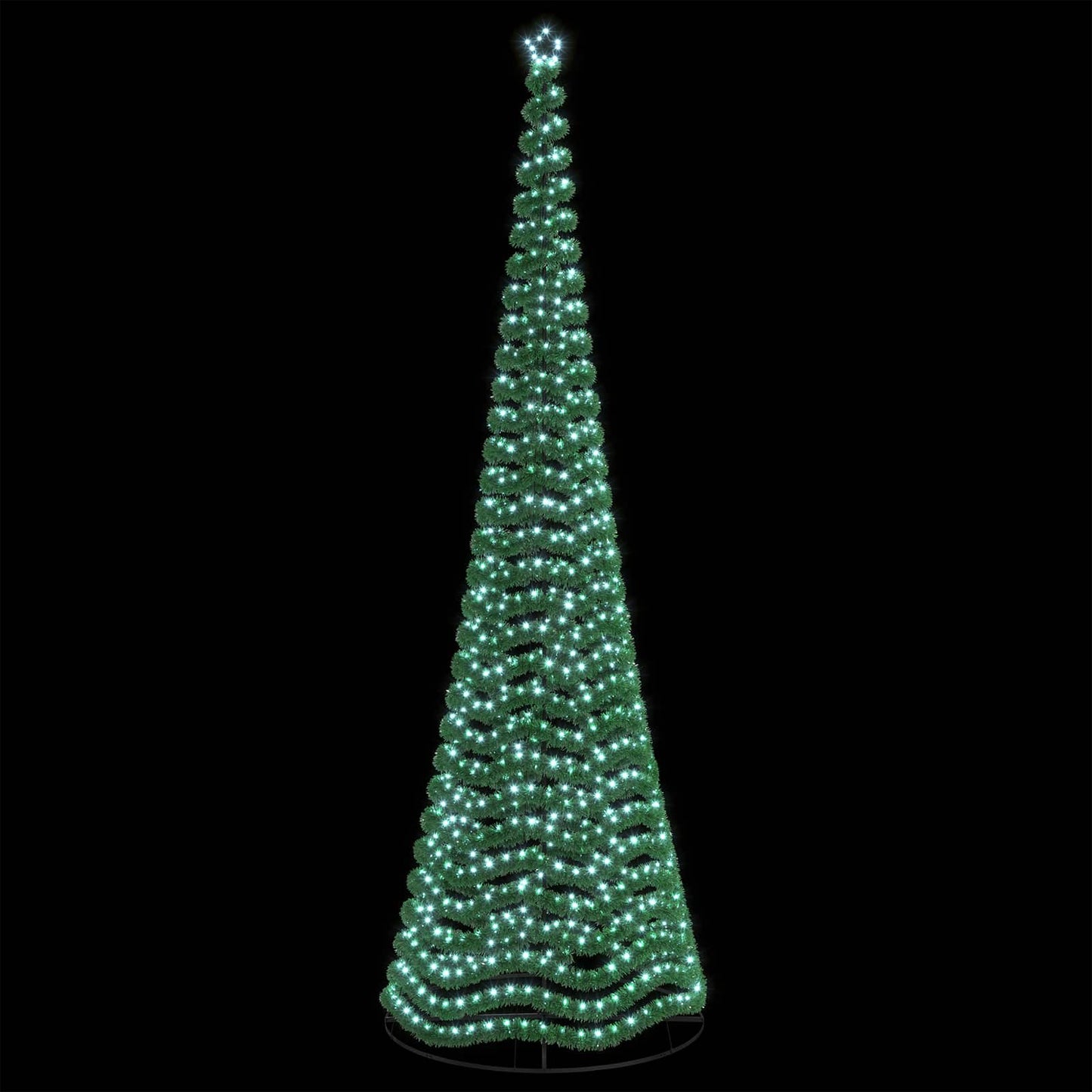 vidaXL Χριστουγεννιάτικο δέντρο με tinsel, LED και βάση EKENAS 500 εκ.