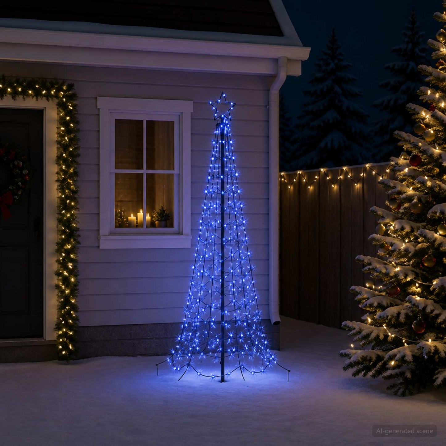 vidaXL LED χριστουγεννιάτικο δέντρο σπιράλ με καρφί EKENAS 180 εκ.