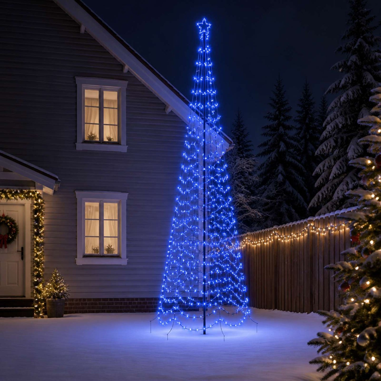 vidaXL LED χριστουγεννιάτικο δέντρο σπιράλ με καρφί EKENAS 400 εκ.