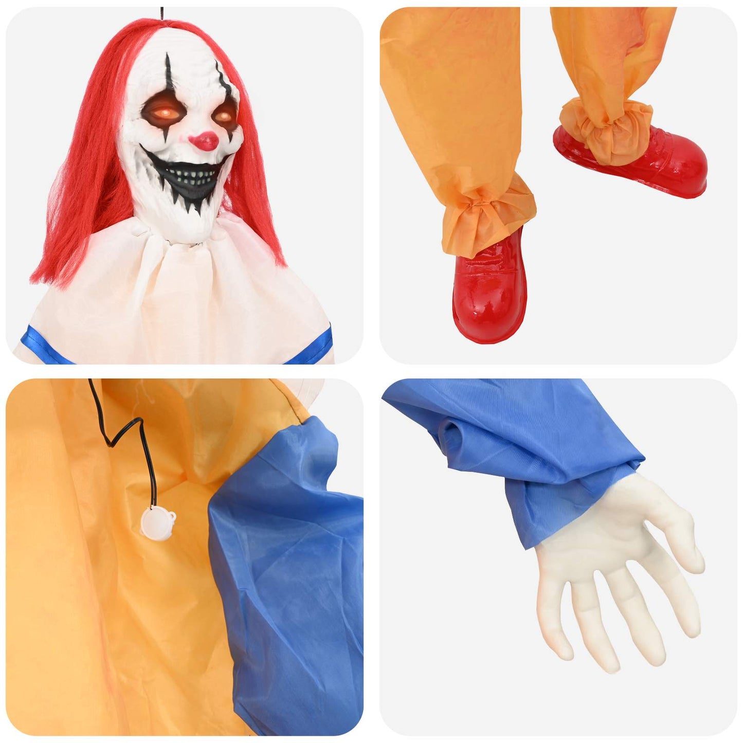 vidaXL Τρομακτικός κλόουν Halloween SPOOKA Κίτρινο και Μπλε