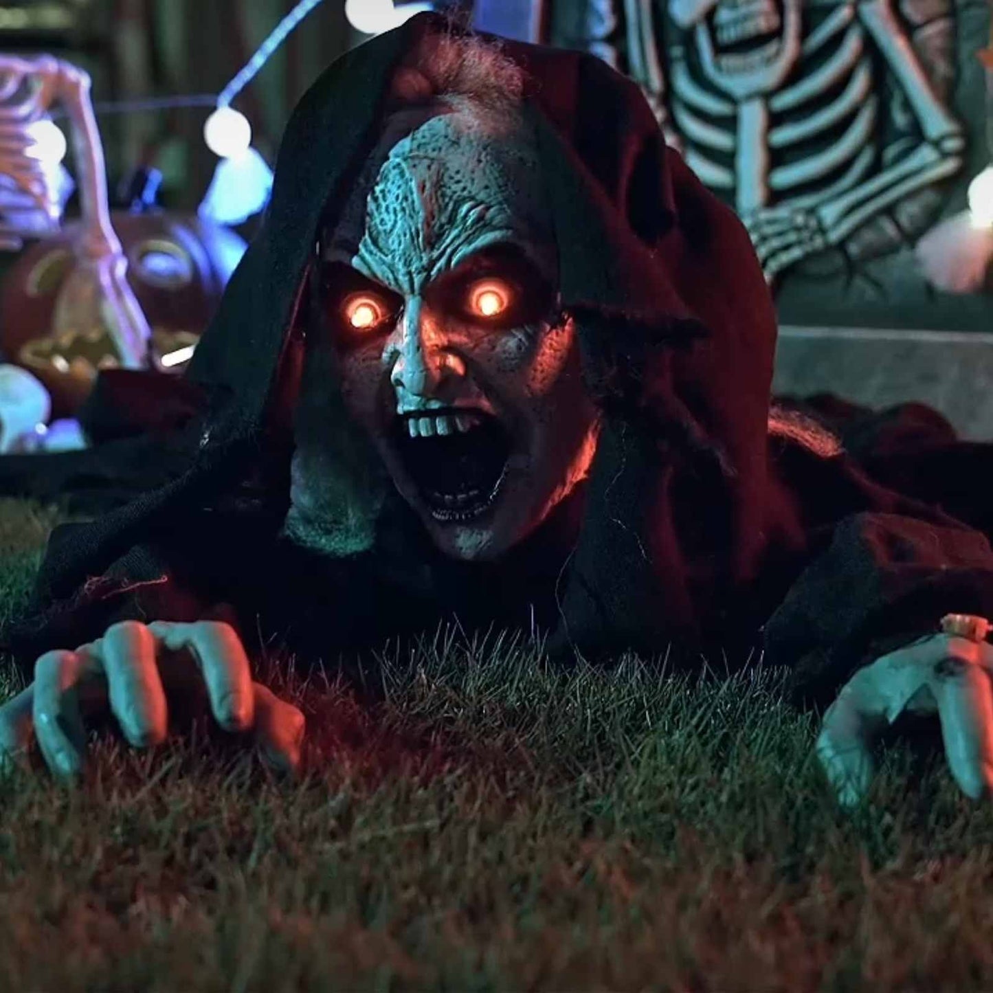 vidaXL Διακόσμηση Halloween Ζόμπι SPOOKA Μαύρο 41 x 130 x 24 εκ.