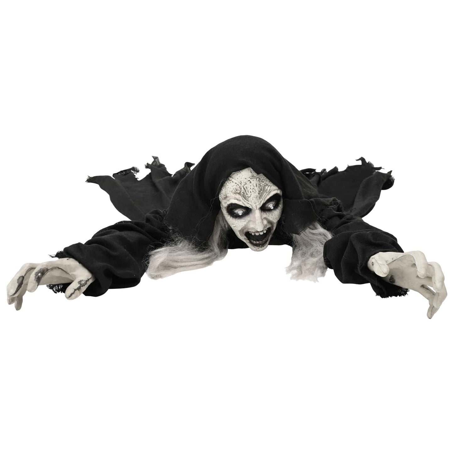 vidaXL Διακόσμηση Halloween Ζόμπι SPOOKA Μαύρο 41 x 130 x 24 εκ.