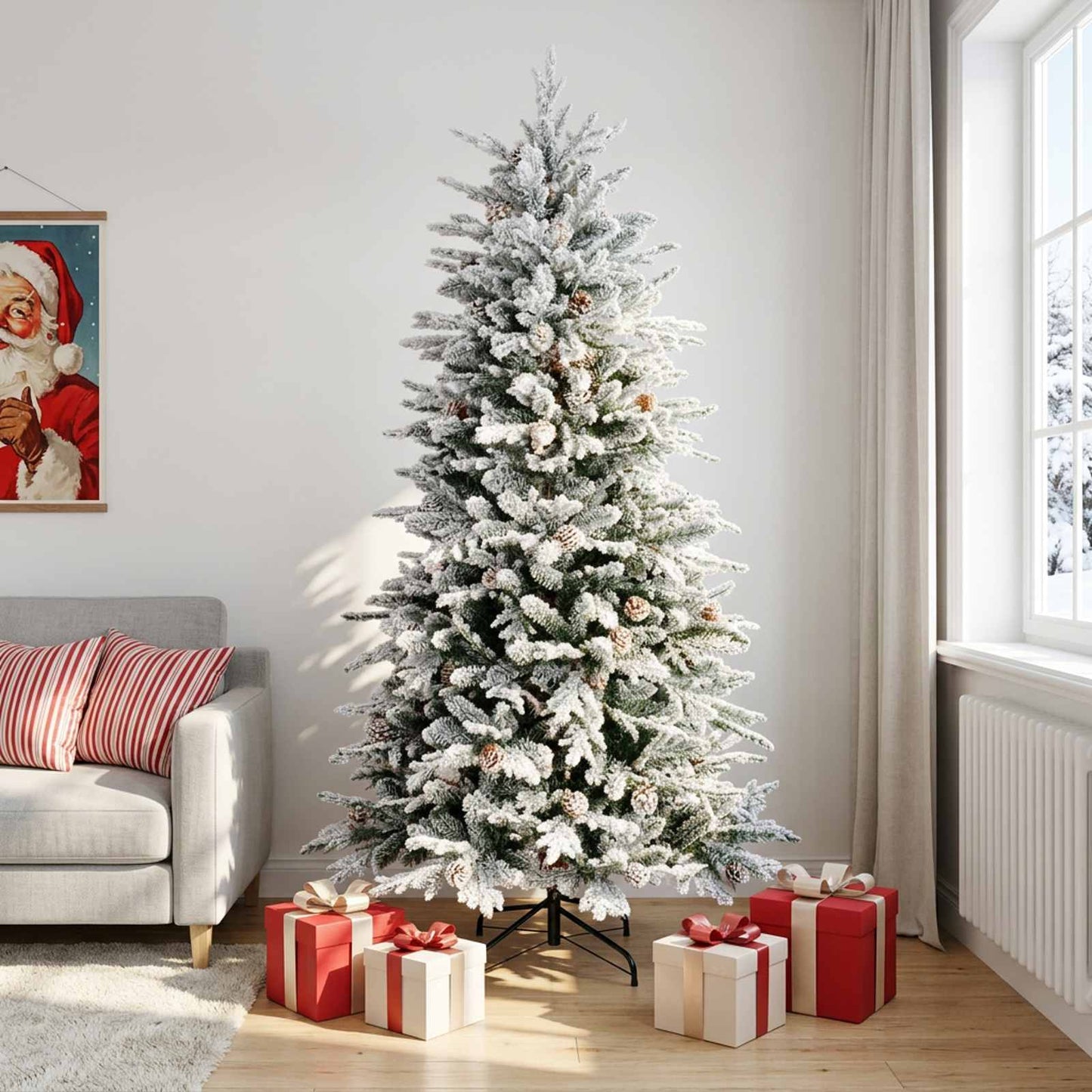 vidaXL Τεχνητό Χριστουγεννιάτικο Δέντρο με Άξονα 240 εκ. ατσάλι