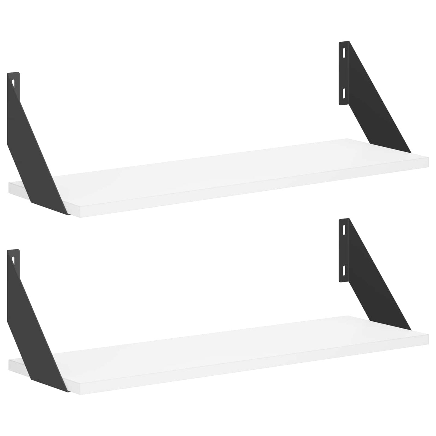 vidaXL Ράφια Τοίχου 2 τμχ. Λευκό 60 x 20 x 17 cm