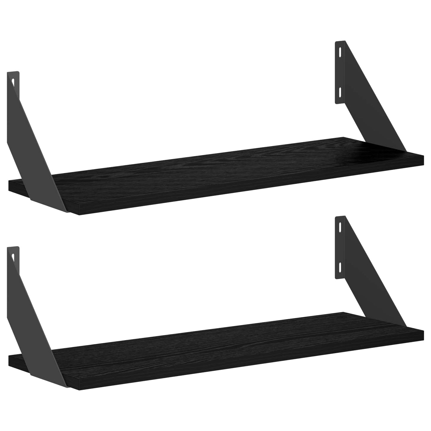 vidaXL Ράφια Τοίχου 2 τμχ. Μαύρη Δρυς 60 x 20 x 17 cm