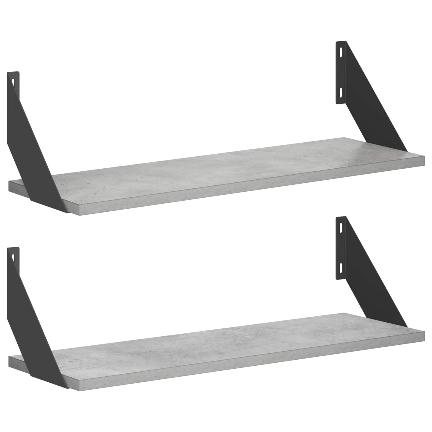 vidaXL Ράφια Τοίχου 2 τμχ. Γκρι Σκυροδέματος 60 x 20 x 17 cm
