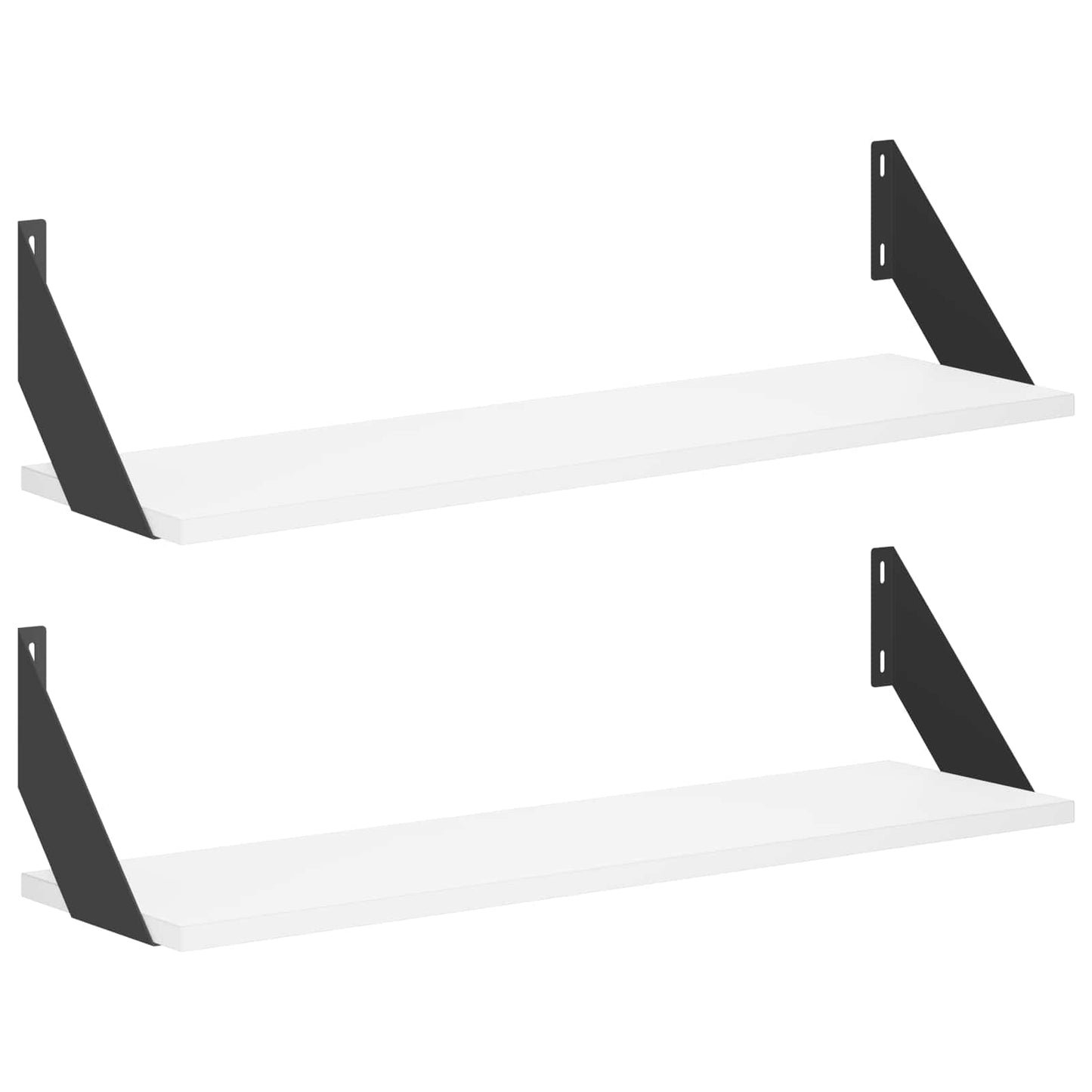 vidaXL Ράφια Τοίχου 2 τμχ. Λευκό 70 x 20 x 17 cm