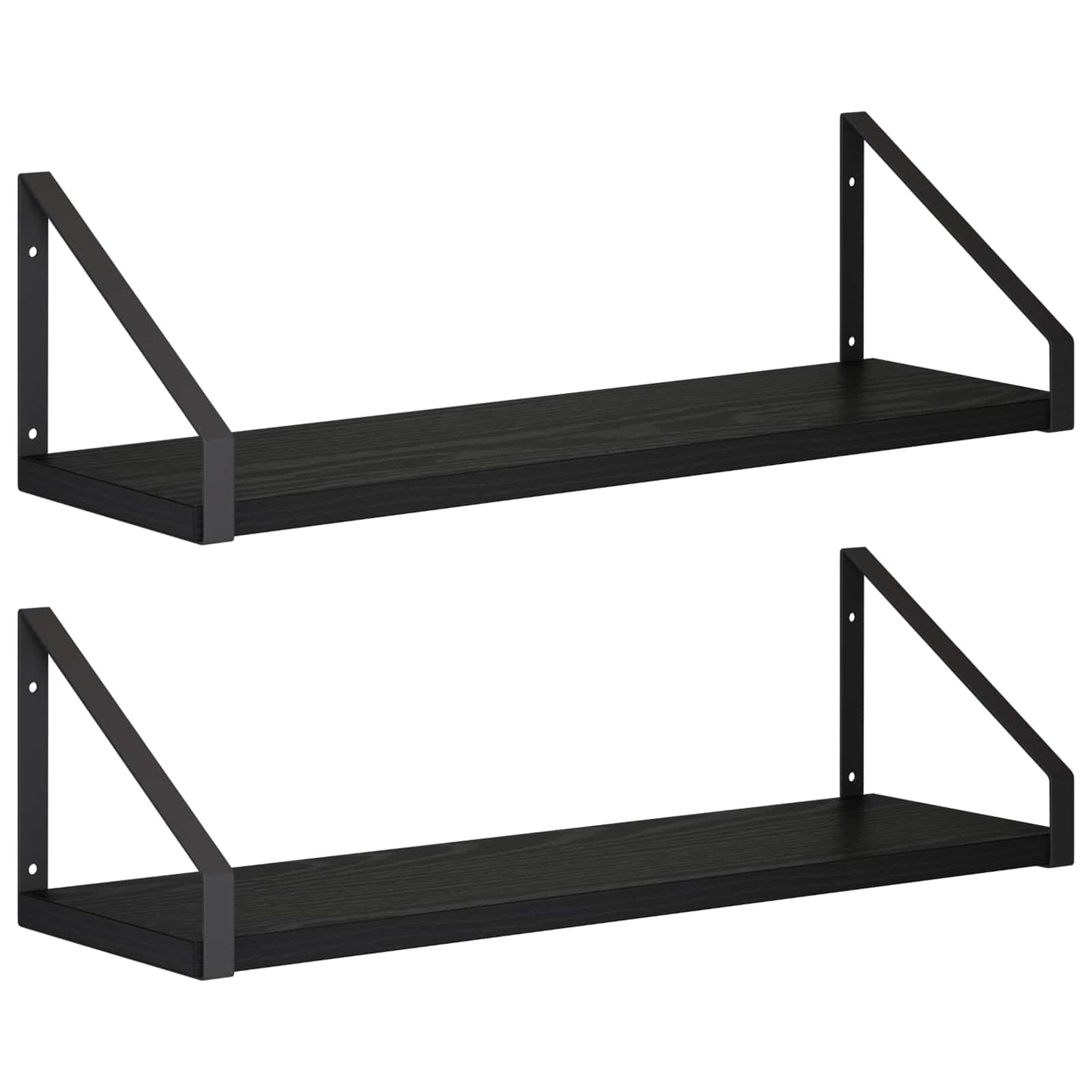 vidaXL Ράφια Τοίχου 2 τμχ. Μαύρη Δρυς 50 x 16 x 15,5 cm