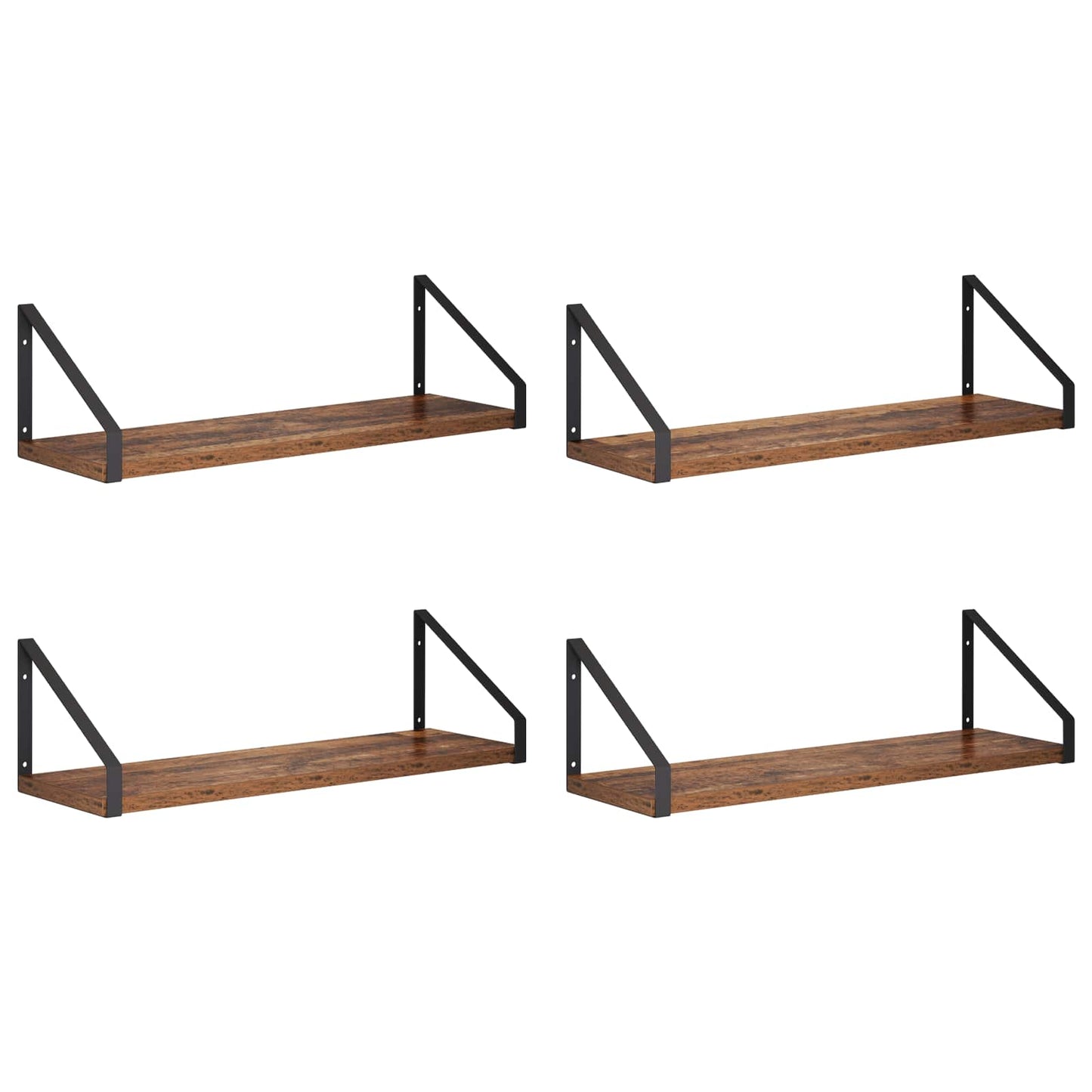 vidaXL Ράφια Τοίχου 4 τμχ. Παλαιωμένο ξύλο 50 x 16 x 15,5 cm