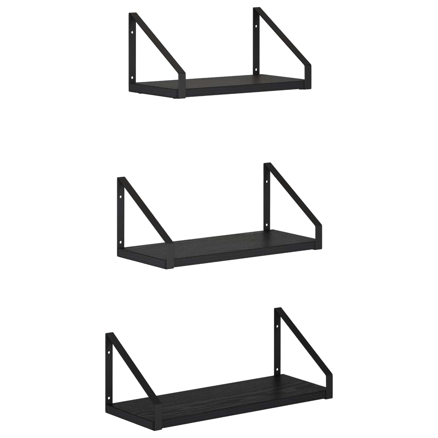 vidaXL Ράφια Τοίχου 3 τμχ. Μαύρη Δρυς 40 x 16 x 15,5 cm