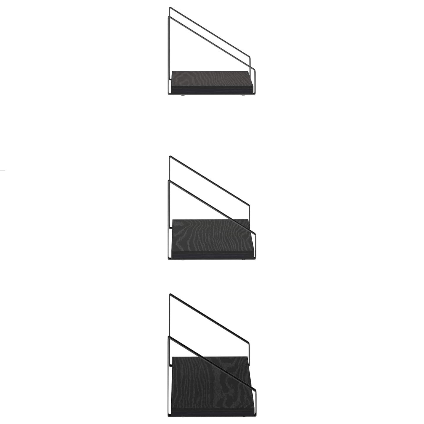 vidaXL Ράφια Τοίχου 3 τμχ. Μαύρη Δρυς 40 x 16 x 15,5 cm