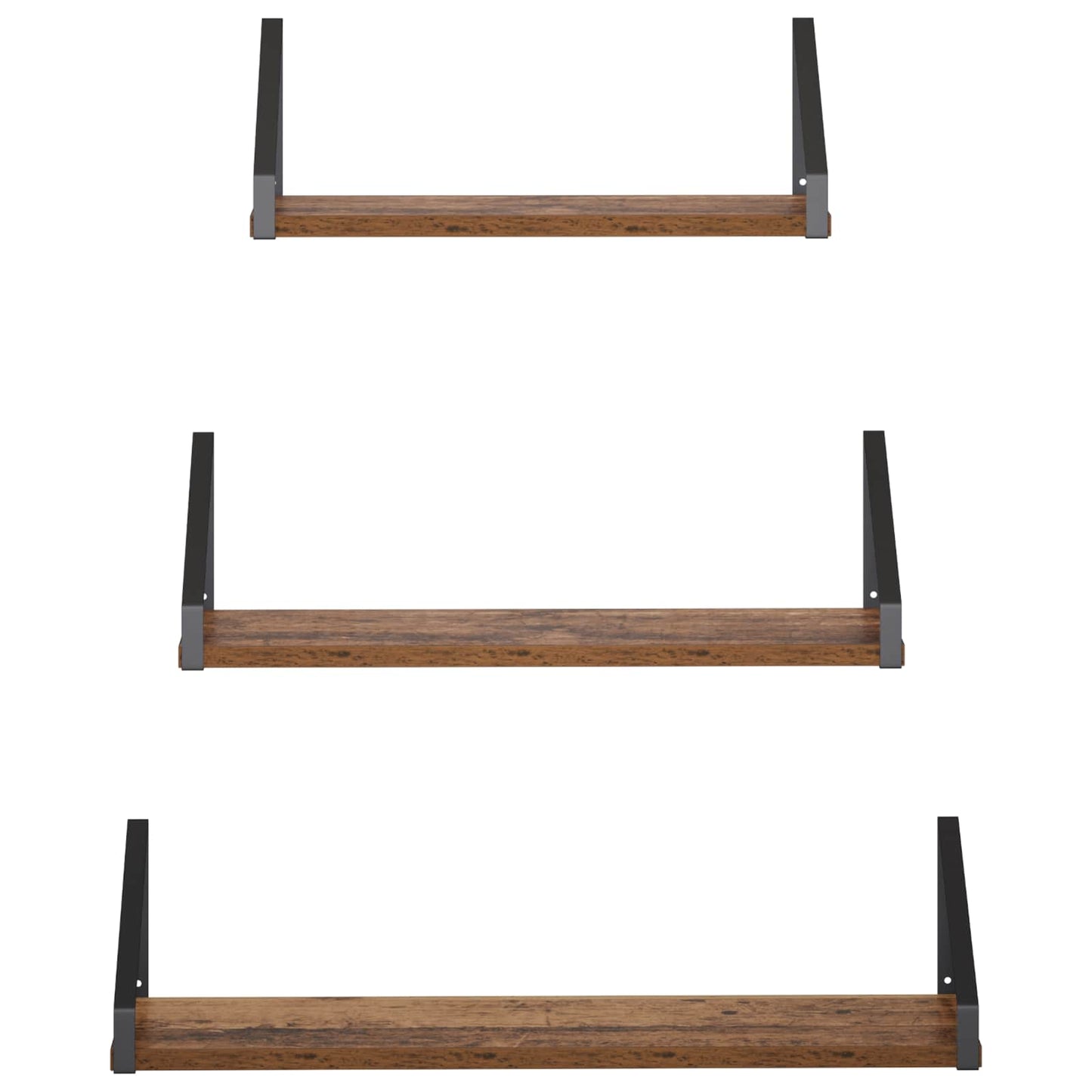 vidaXL Ράφια Τοίχου 3 τμχ. Παλαιωμένο ξύλο 60 x 16 x 15,5 cm