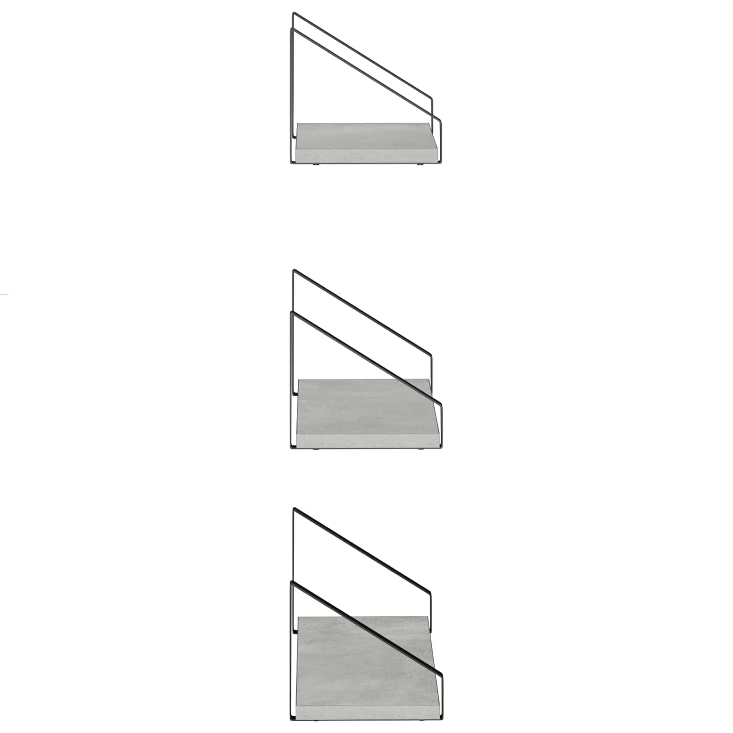 vidaXL Ράφια Τοίχου 6 τμχ. Γκρι Σκυροδέματος 40 x 16 x 15,5 cm