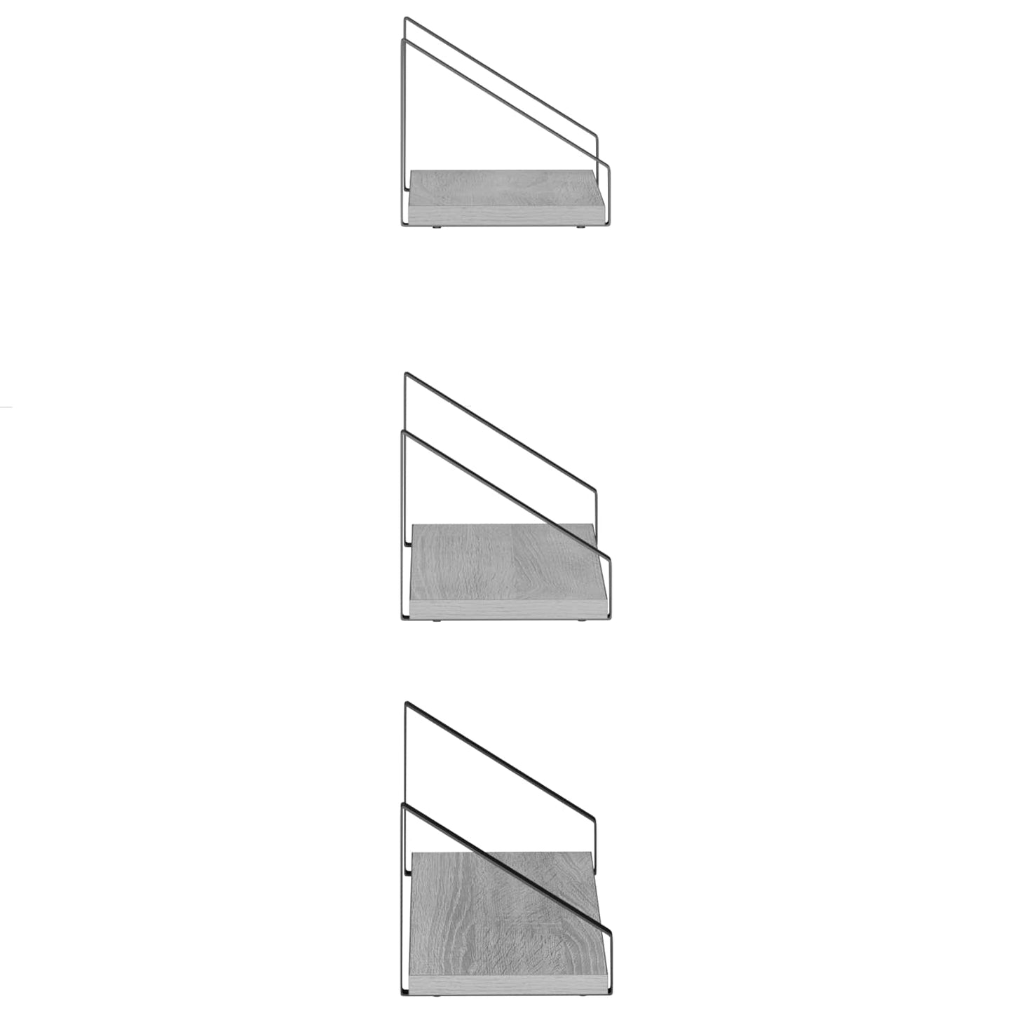 vidaXL Ράφια Τοίχου 6 τμχ. Γκρι Sonoma 40 x 16 x 15,5 cm
