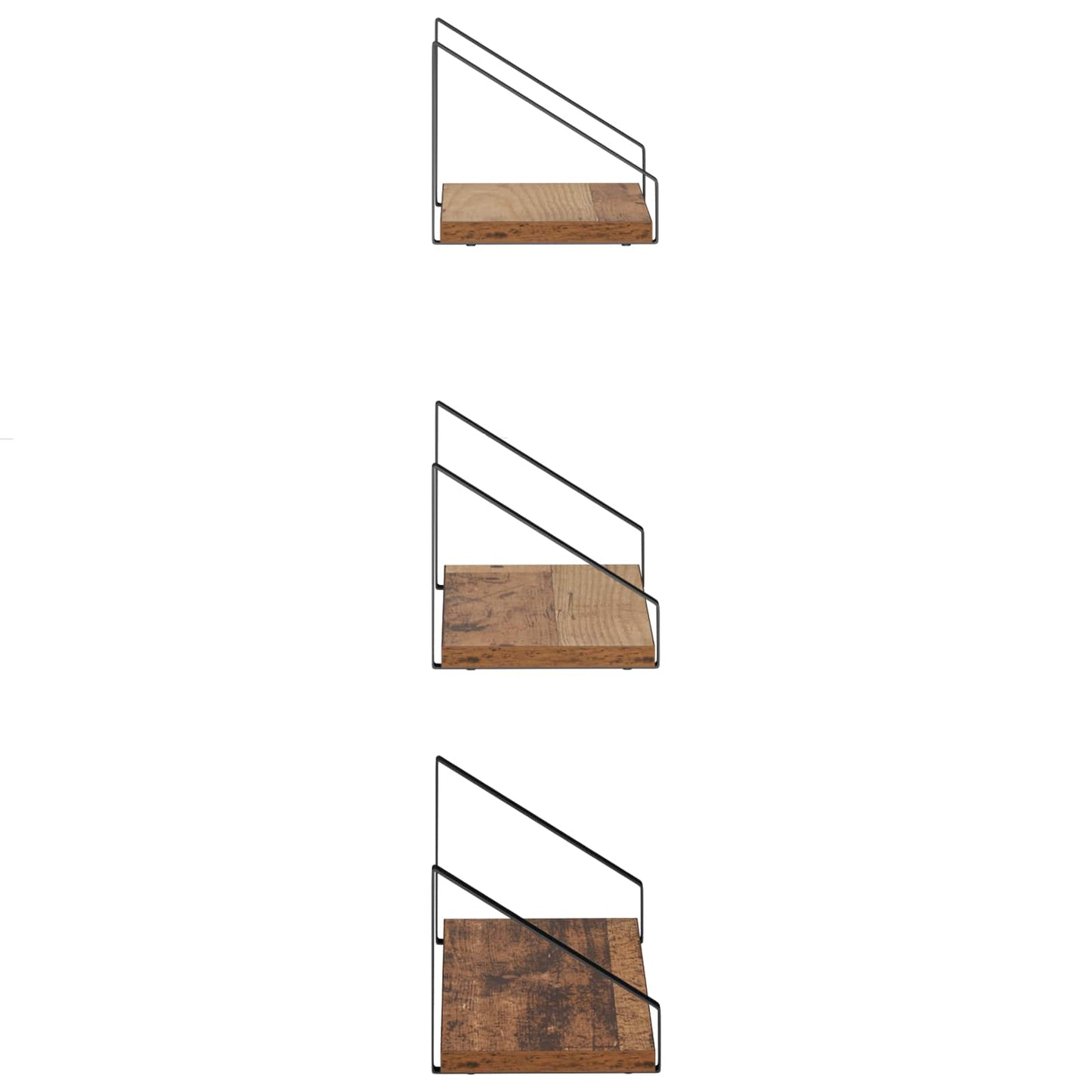 vidaXL Ράφια Τοίχου 6 τμχ. Παλαιωμένο ξύλο 40 x 16 x 15,5 cm