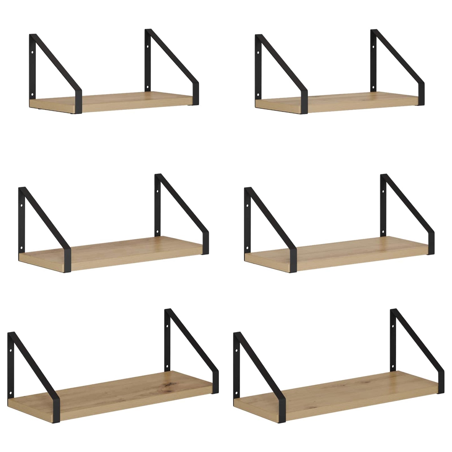 vidaXL Ράφια Τοίχου 6 τμχ. Artisan Δρυς 40 x 16 x 15,5 cm
