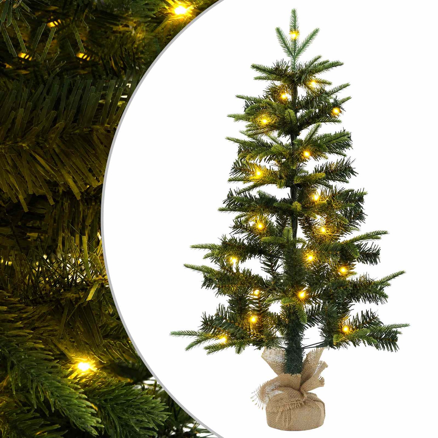 vidaXL Μίνι Χριστουγεννιάτικο Δέντρο 45 εκ. 25 LED Θερμό λευκό
