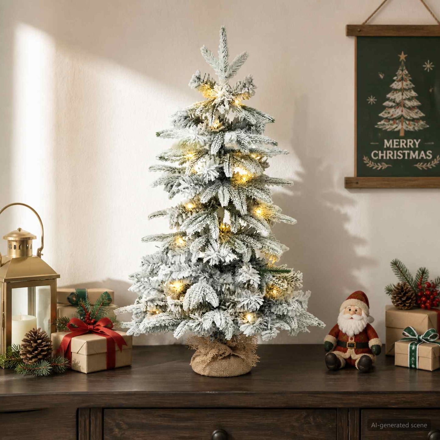 vidaXL Μίνι Χριστουγεννιάτικο Δέντρο 45 εκ. 25 LED Θερμό λευκό
