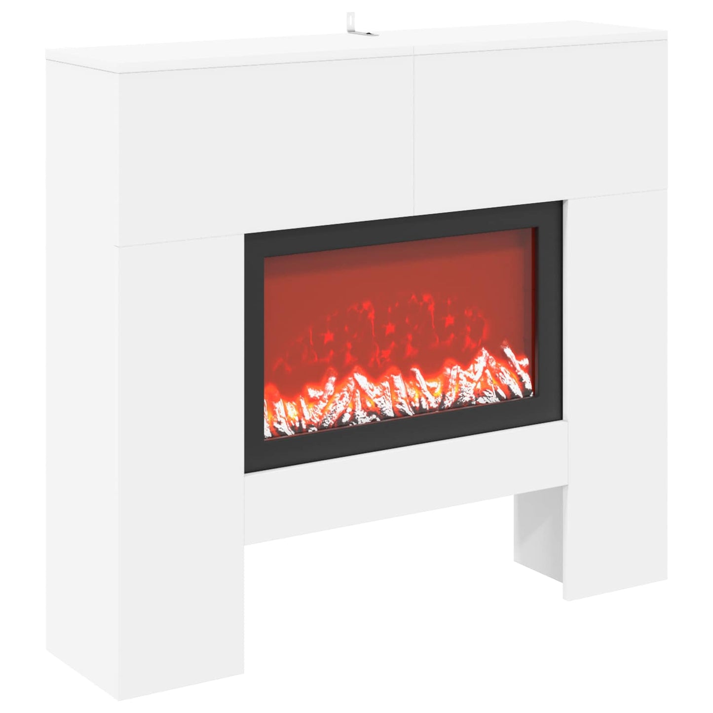vidaXL Ηλεκτρικό τζάκι Λευκό 100 x 24,5 x 90 cm Επεξεργασμένο ξύλο