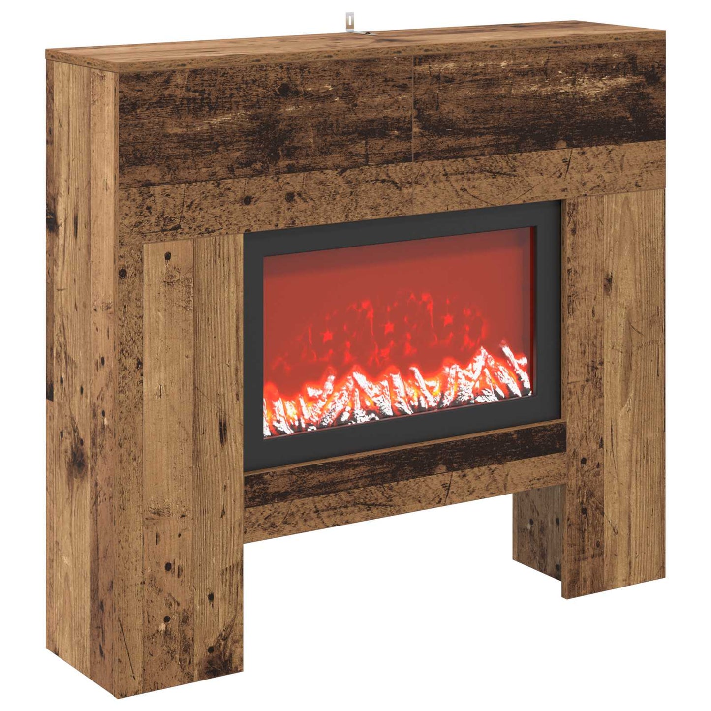 vidaXL Ηλεκτρικό τζάκι Παλαιωμένο ξύλο 100 x 24,5 x 90 cm