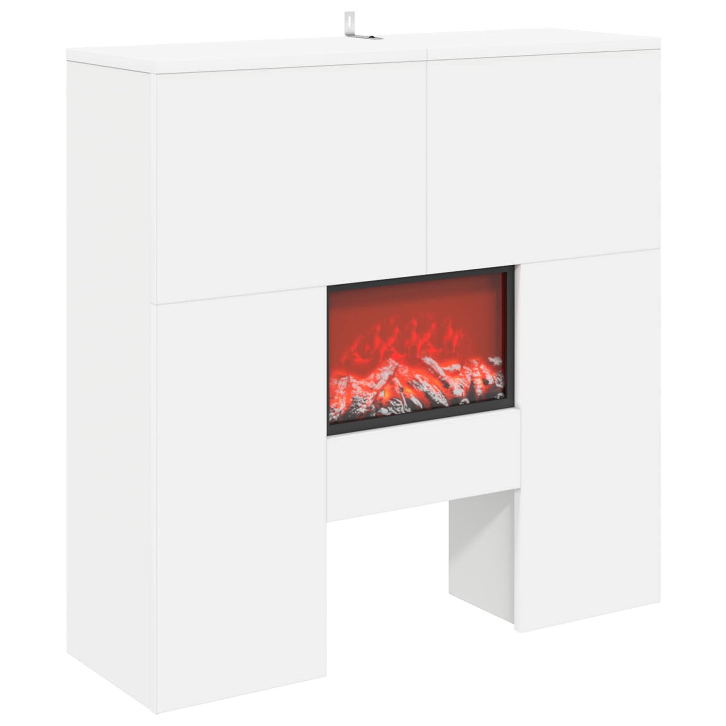 vidaXL Ηλεκτρικό τζάκι Λευκό 75 x 24,5 x 75 cm Επεξεργασμένο ξύλο