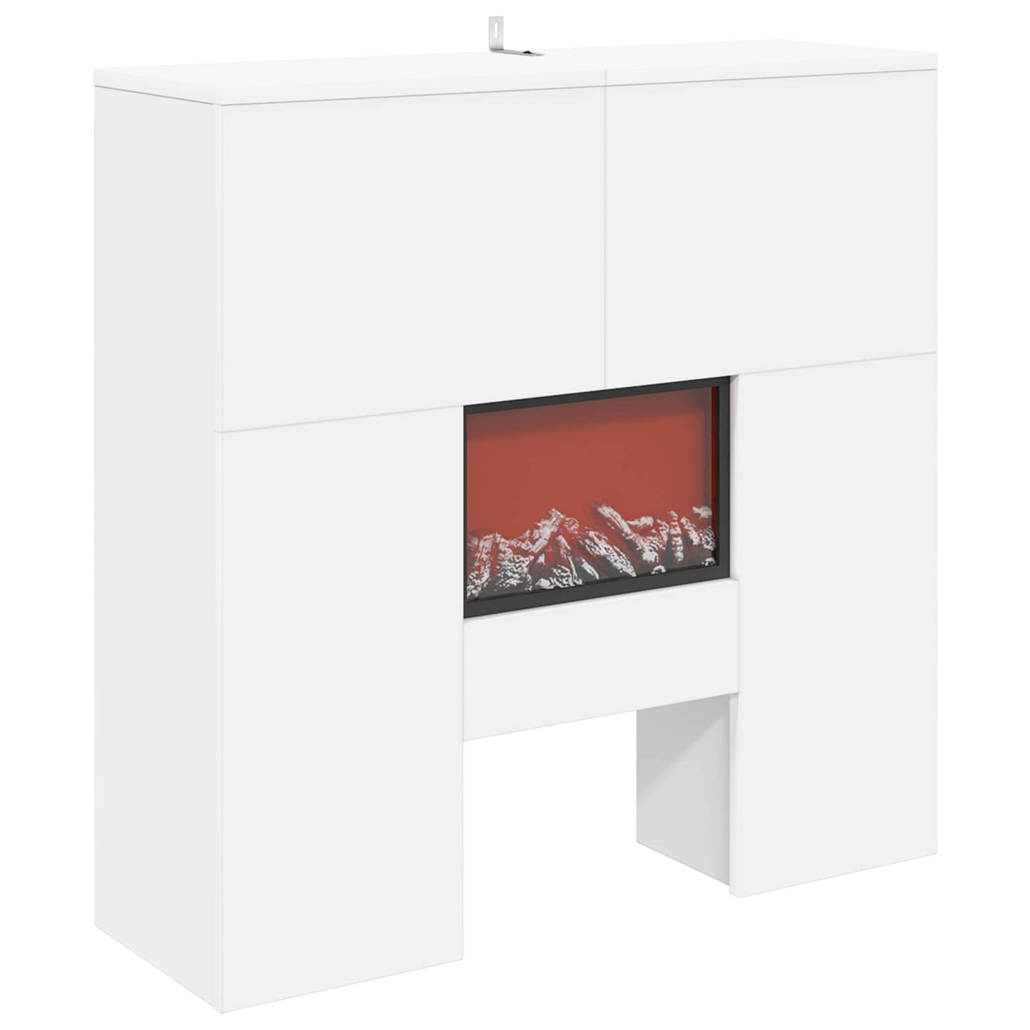vidaXL Ηλεκτρικό τζάκι Λευκό 75 x 24,5 x 75 cm Επεξεργασμένο ξύλο