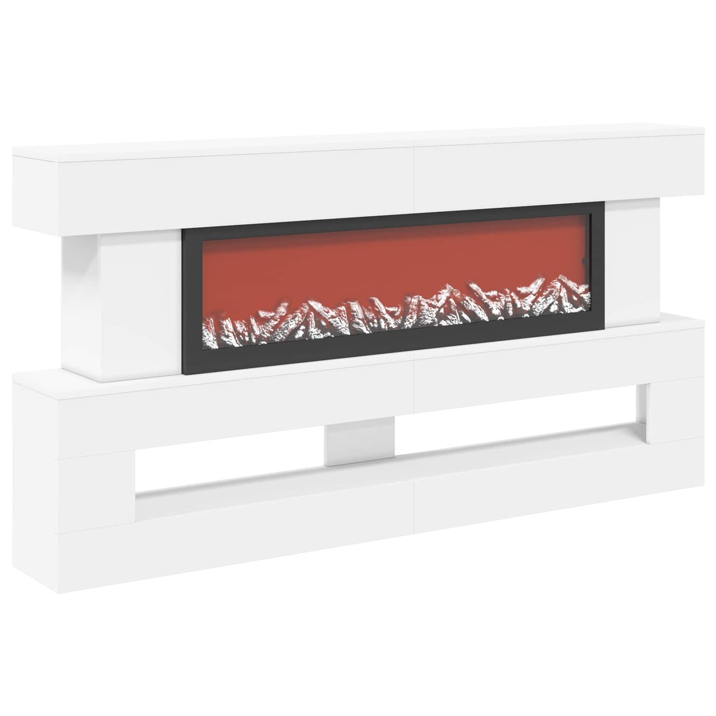 vidaXL Ηλεκτρικό τζάκι Λευκό 150 x 21 x 77 cm Επεξεργασμένο ξύλο