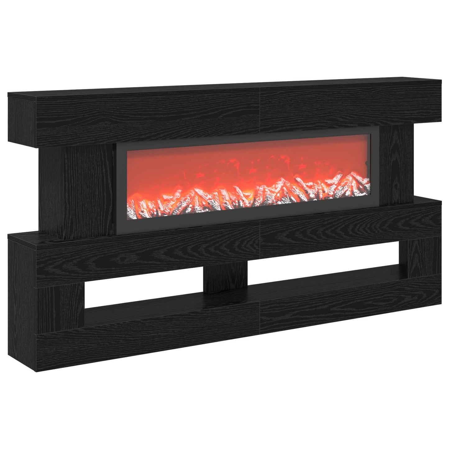 vidaXL Ηλεκτρικό τζάκι Μαύρη Δρυς 150 x 21 x 77 cm Επεξεργασμένο ξύλο