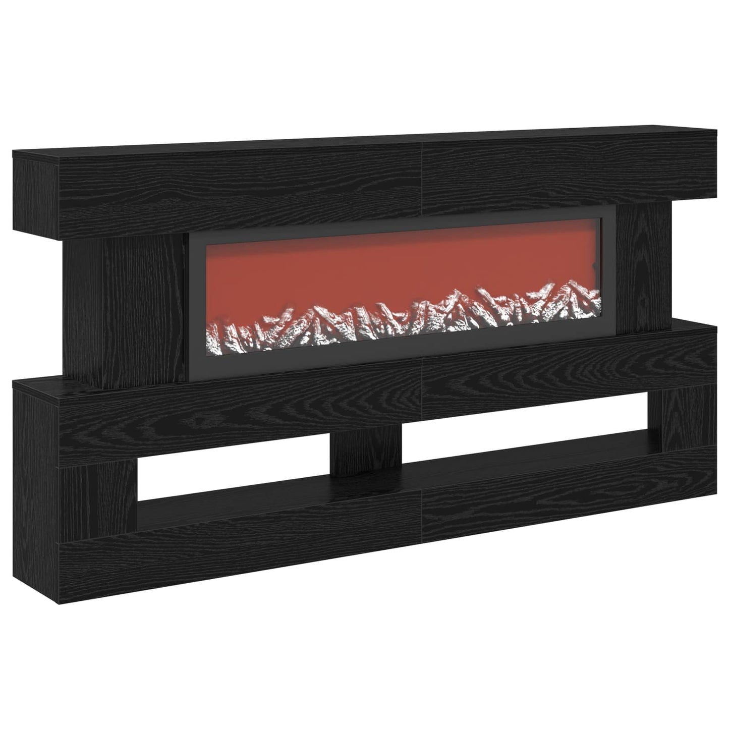 vidaXL Ηλεκτρικό τζάκι Μαύρη Δρυς 150 x 21 x 77 cm Επεξεργασμένο ξύλο