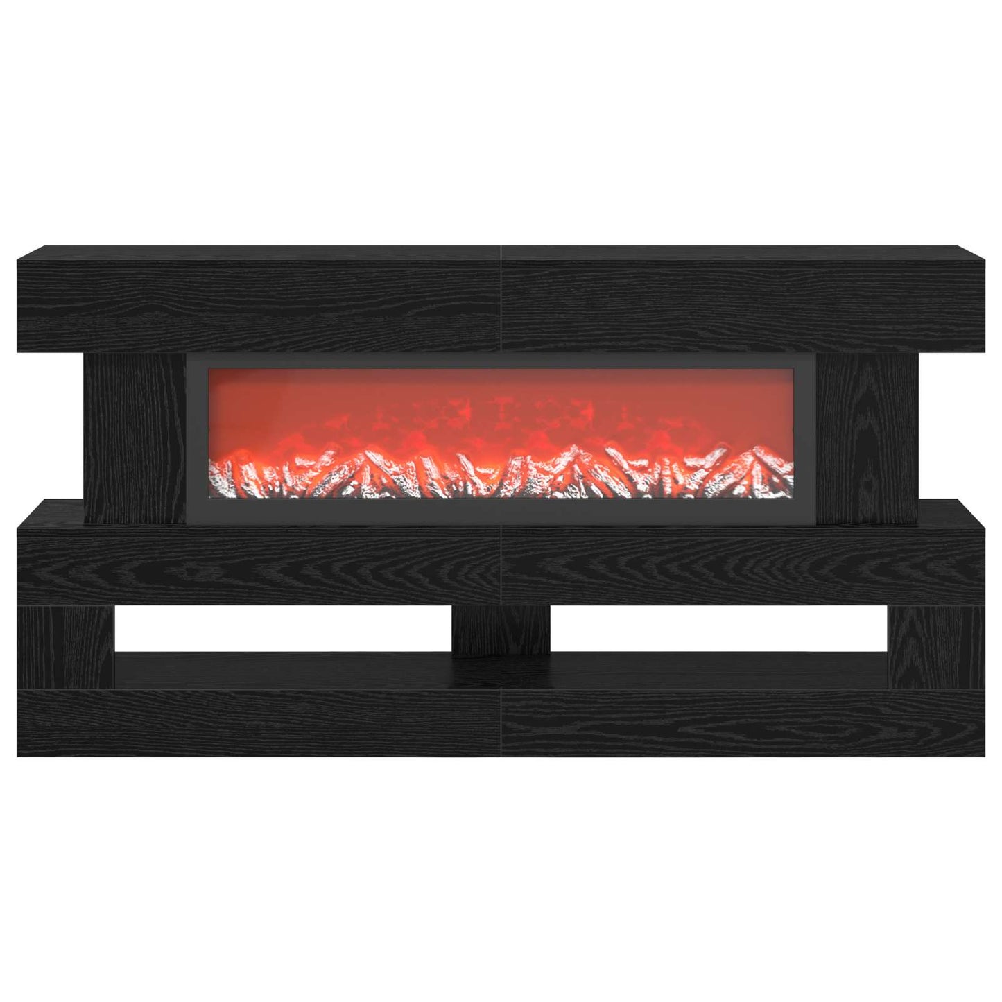 vidaXL Ηλεκτρικό τζάκι Μαύρη Δρυς 150 x 21 x 77 cm Επεξεργασμένο ξύλο