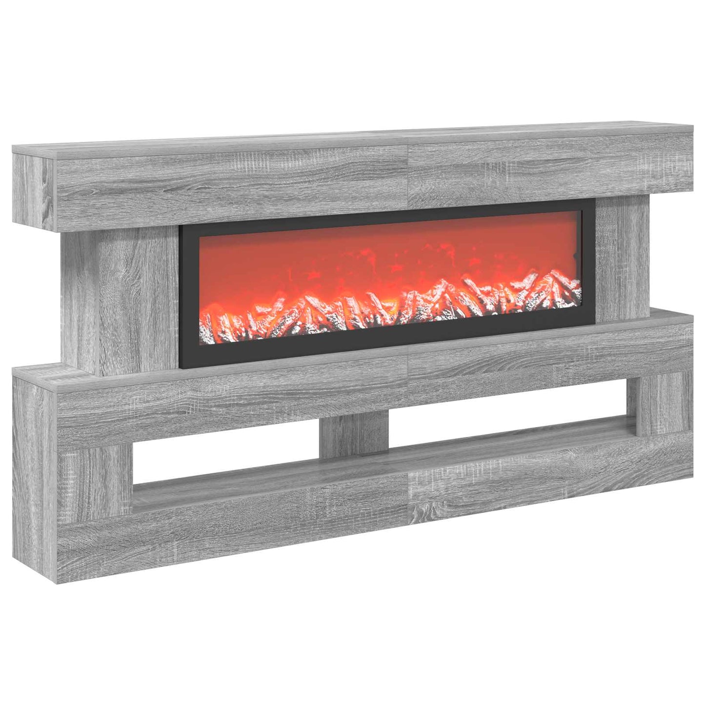 vidaXL Ηλεκτρικό τζάκι Γκρι Sonoma 150 x 21 x 77 cm Επεξεργασμένο ξύλο