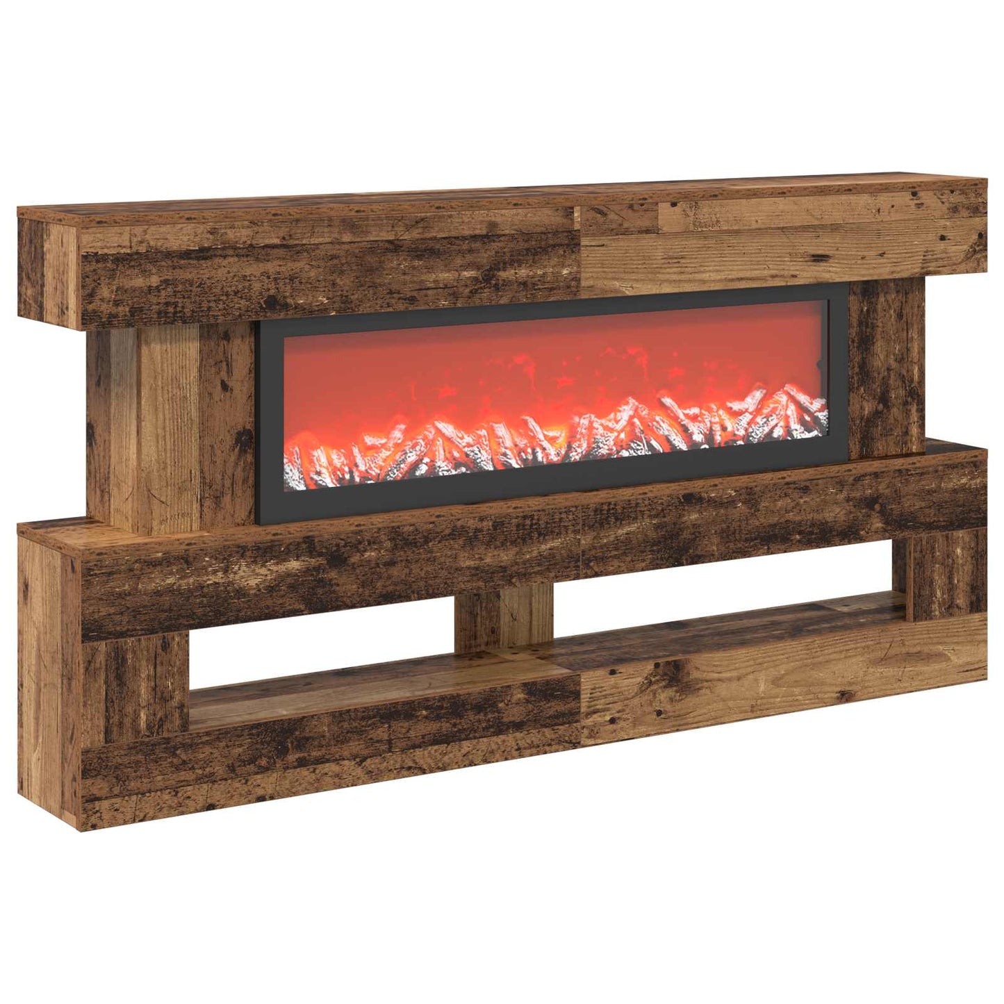vidaXL Ηλεκτρικό τζάκι Παλαιωμένο ξύλο 150 x 21 x 77 cm