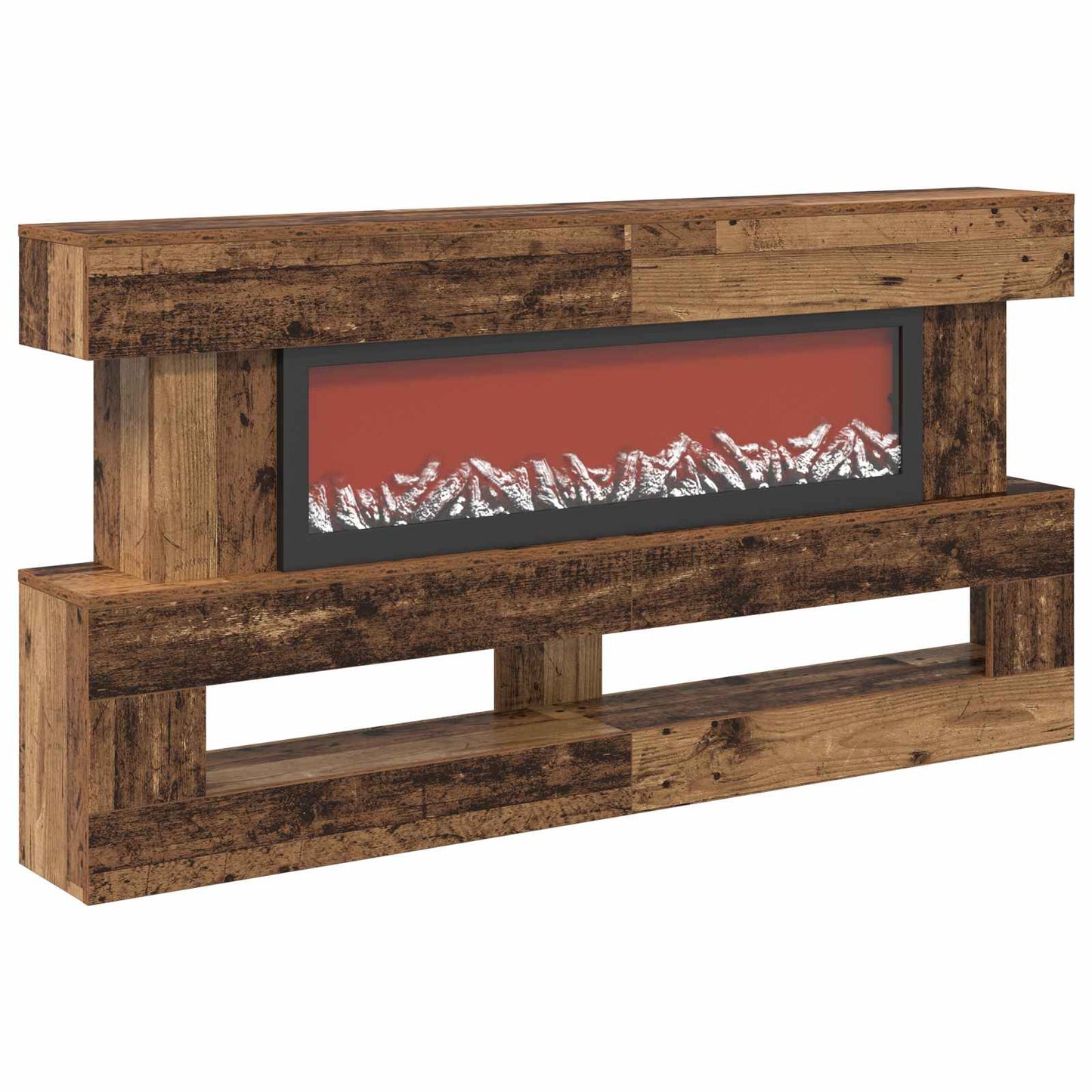 vidaXL Ηλεκτρικό τζάκι Παλαιωμένο ξύλο 150 x 21 x 77 cm