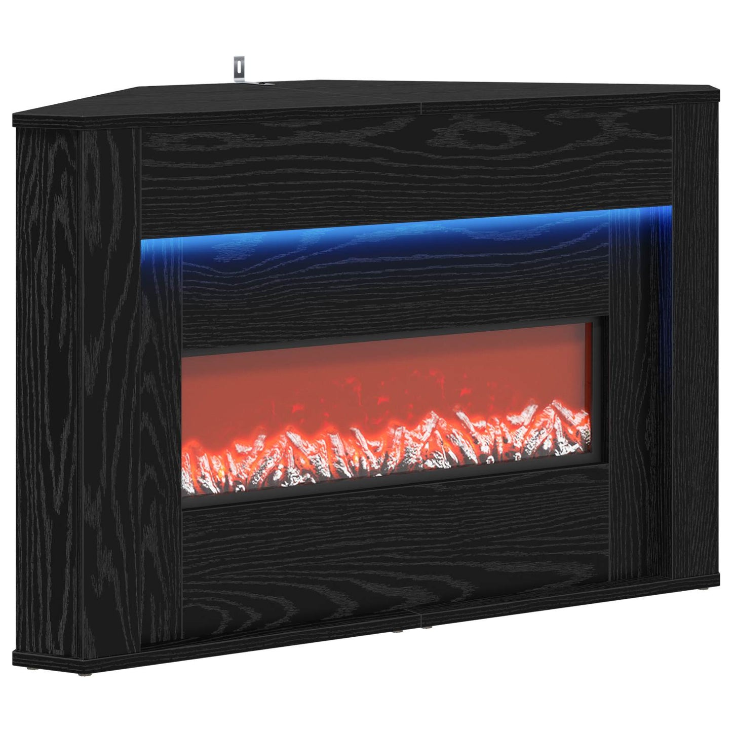 vidaXL Τζάκι με ταινία LED Μαύρη Δρυς 95 x 42,5 x 60 cm