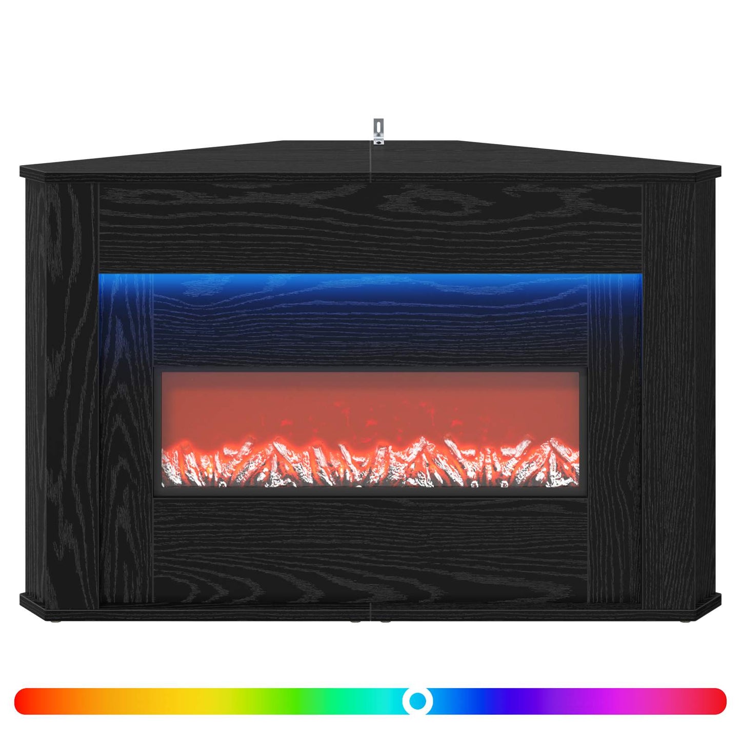 vidaXL Τζάκι με ταινία LED Μαύρη Δρυς 95 x 42,5 x 60 cm