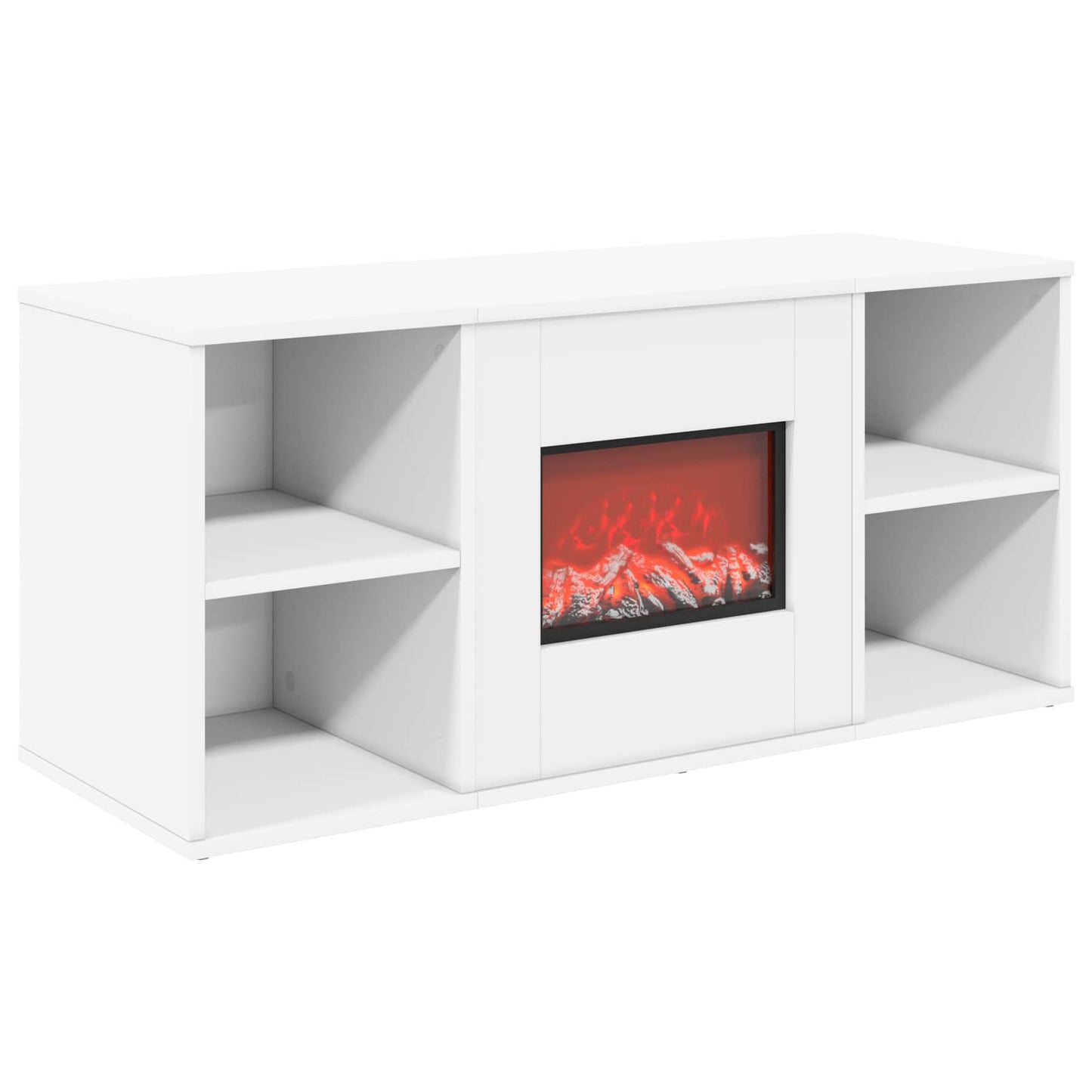 vidaXL Ηλεκτρικό τζάκι Λευκό 100 x 37 x 45,5 cm Επεξεργασμένο ξύλο
